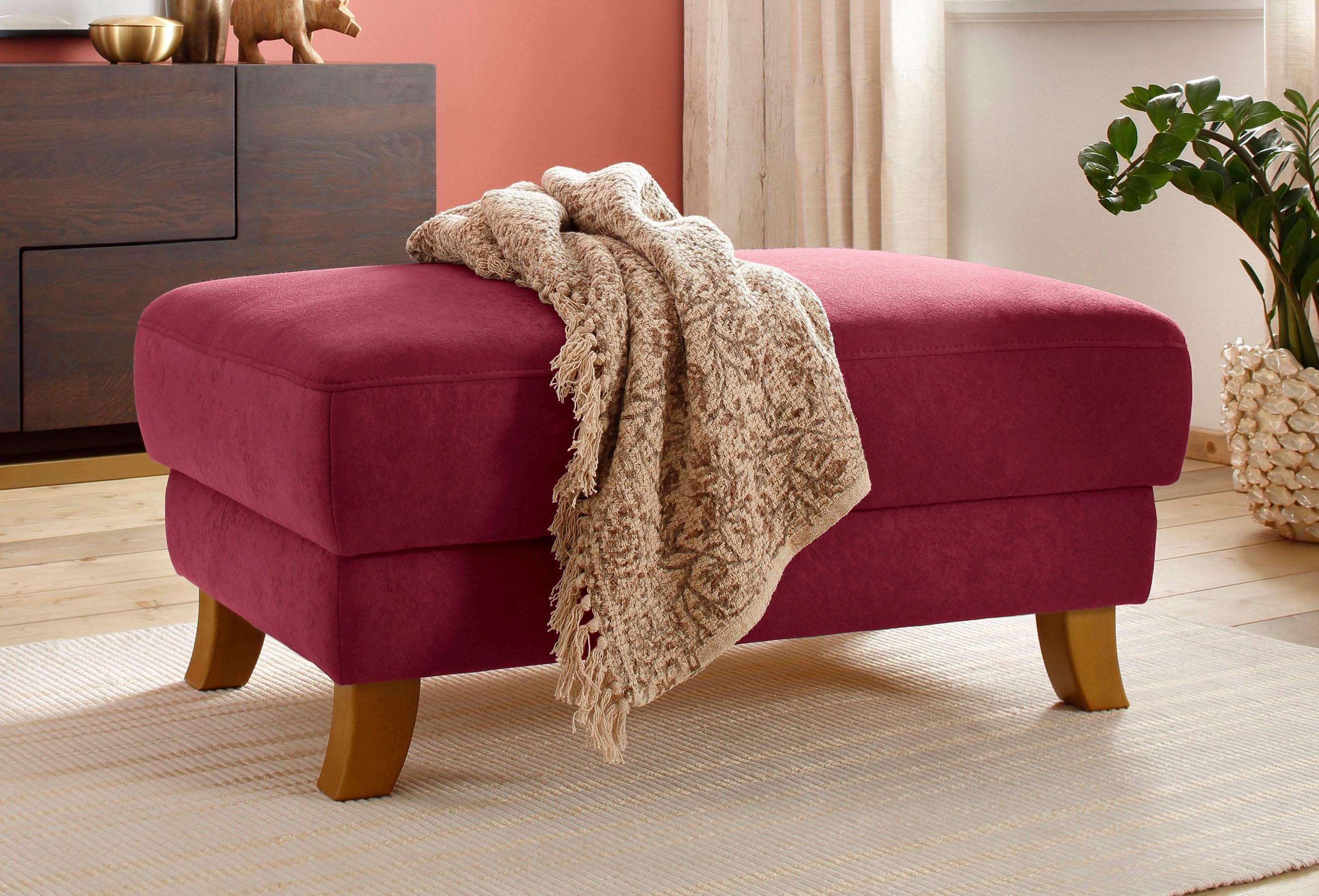 Home affaire Hocker Trondheim met opbergruimte en veerkern hockers maat Luxe-microvezel ALTARA NUBUCK rood