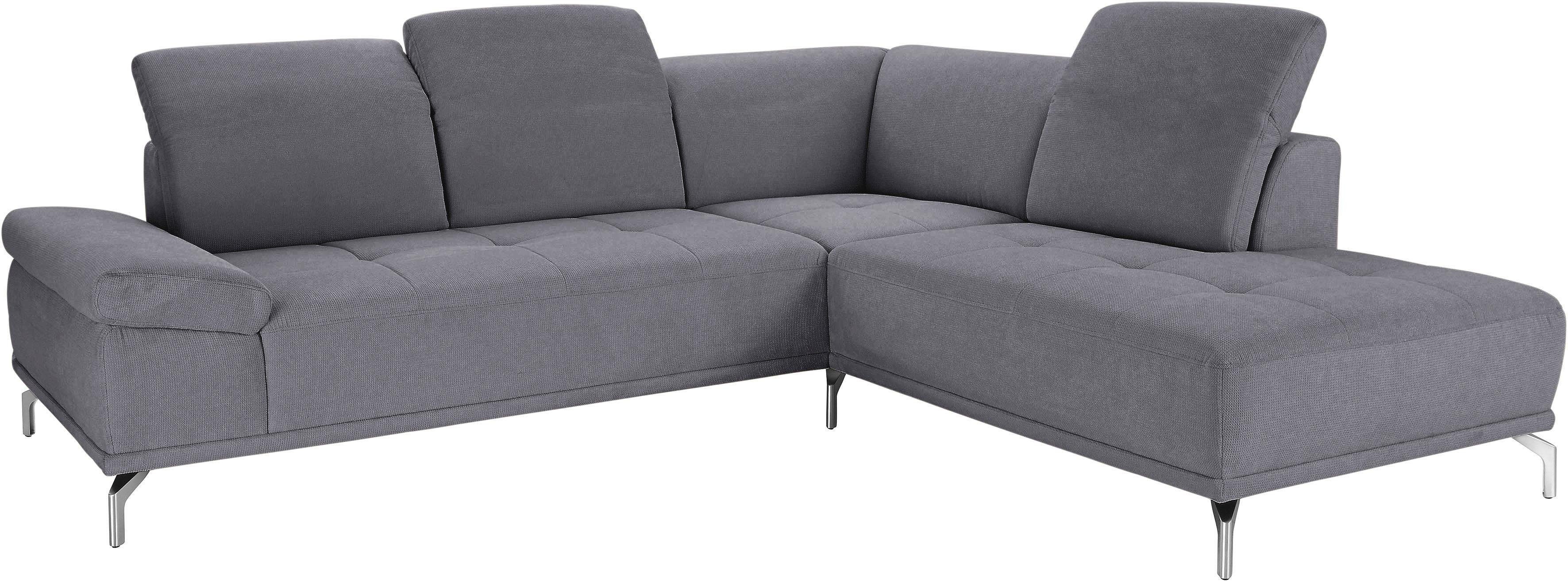 Places of Style Hoekbank Caluna Incl. zitdiepteverstelling, optioneel met hoofd- en armleuningverstelling