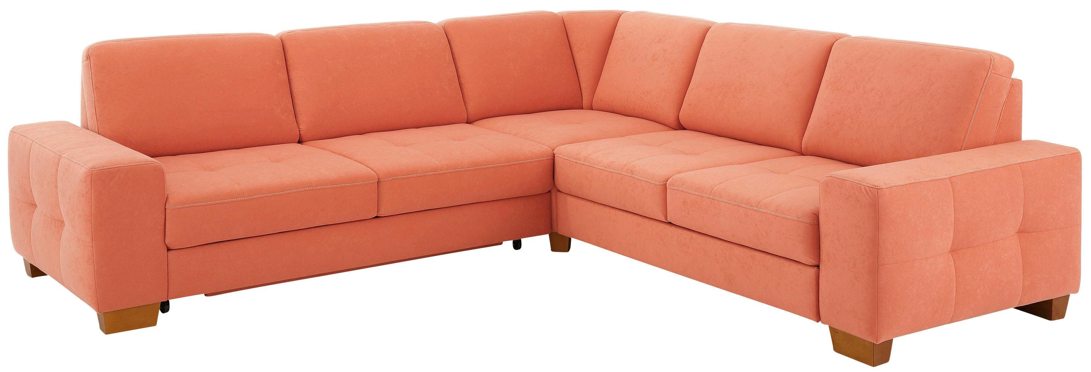 Home affaire Hoekbank Puccini L-vorm met binnenvering, zitdiepteverstelling, contrastnaad