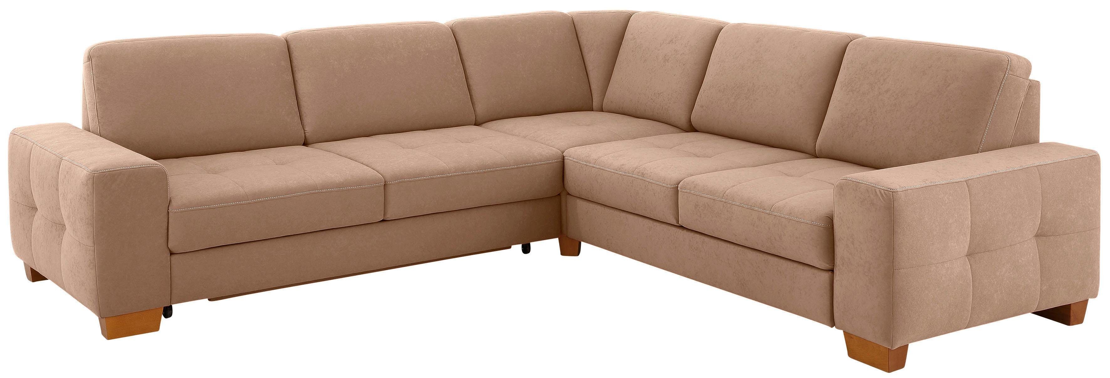 Home affaire Hoekbank Puccini L-vorm met binnenvering, zitdiepteverstelling, contrastnaad