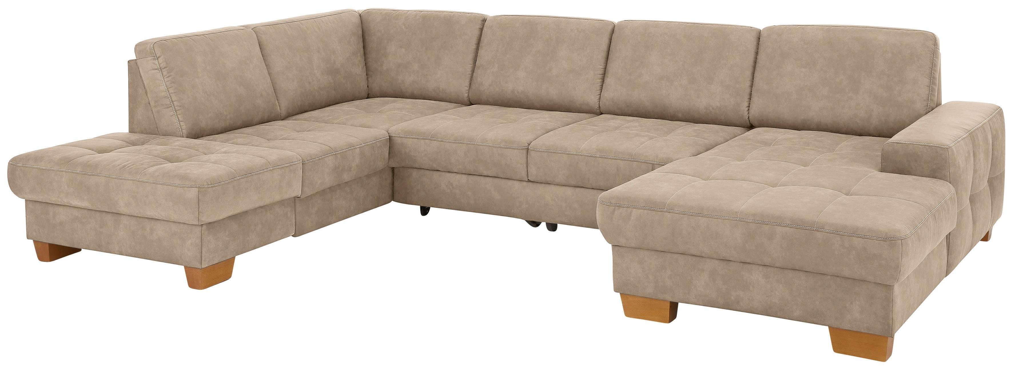 Home affaire Zithoek Puccini U-vorm met binnenvering, zitdiepteverstelling, contrastnaad