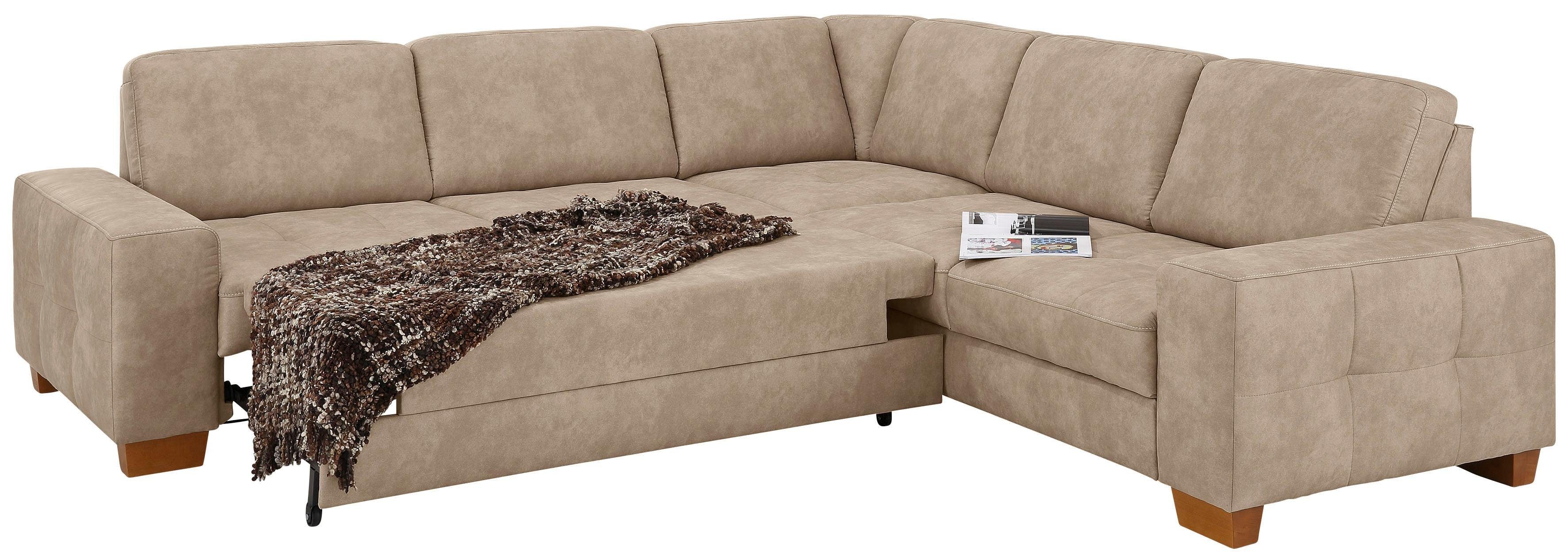 Home affaire Hoekbank Puccini L-vorm met binnenvering, zitdiepteverstelling, contrastnaad