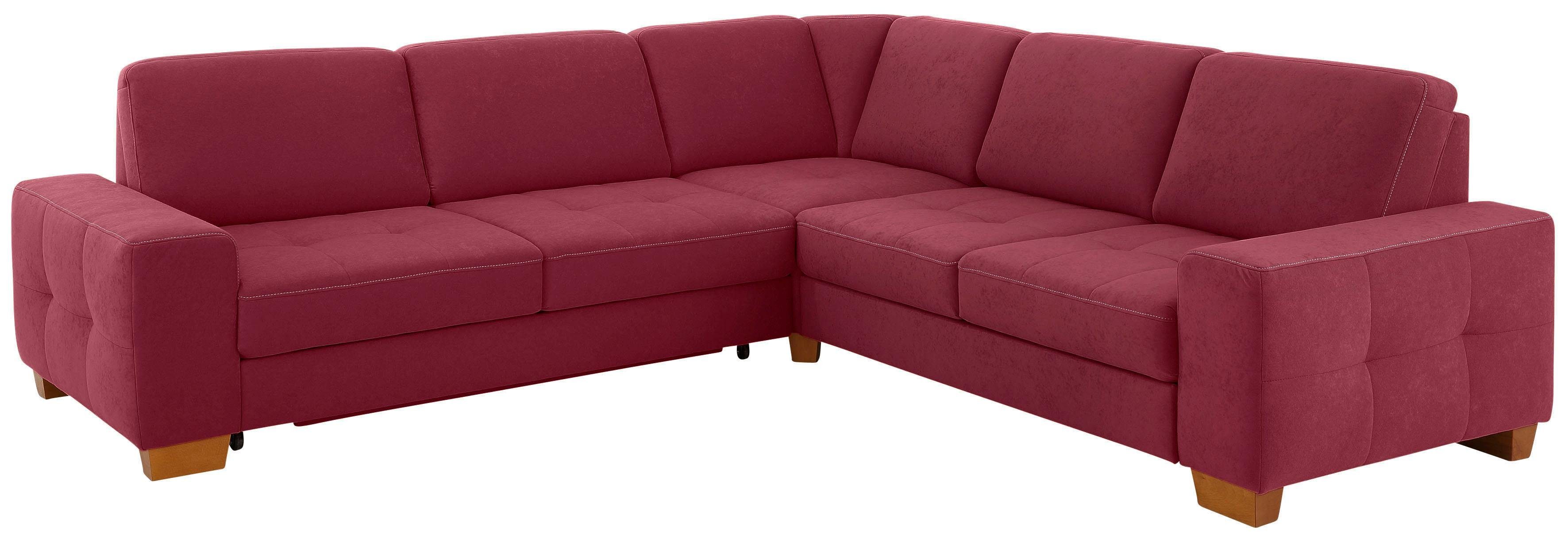 Home affaire Hoekbank Puccini L-vorm met binnenvering, zitdiepteverstelling, contrastnaad