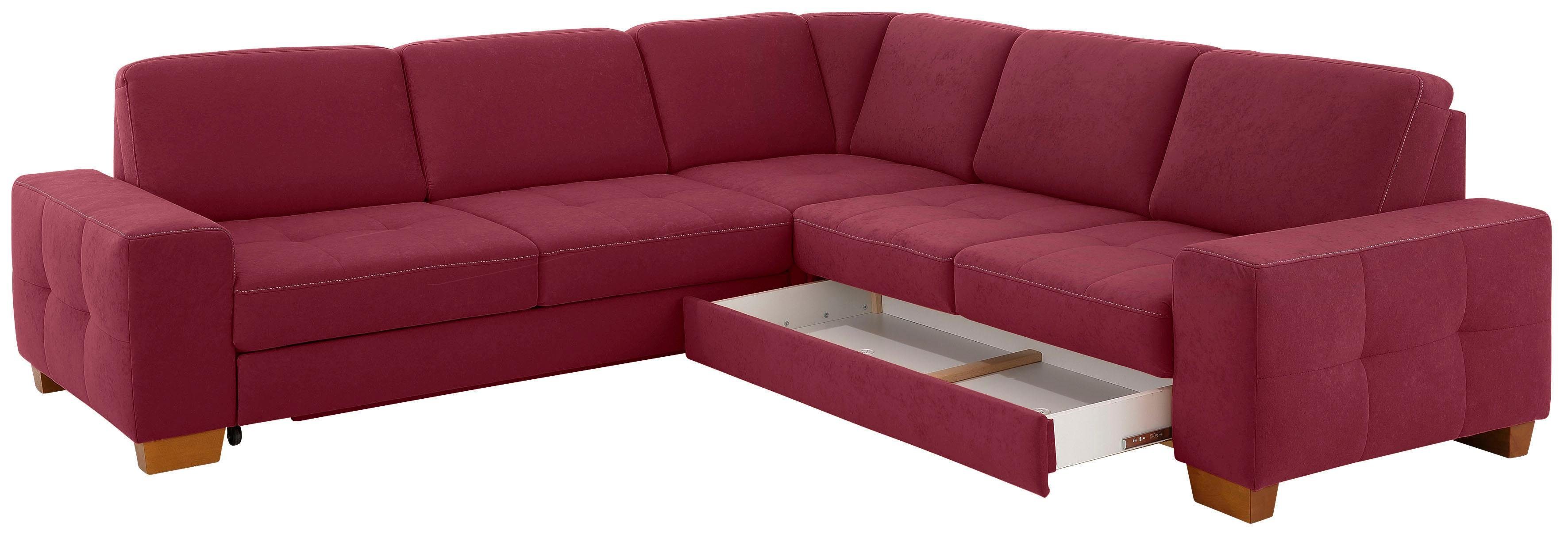 Home affaire Hoekbank Puccini L-vorm met binnenvering, zitdiepteverstelling, contrastnaad