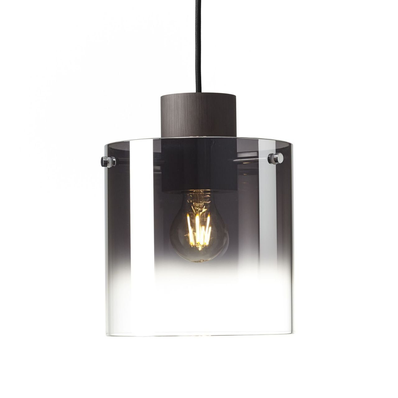 Brilliant Leuchten Hanglamp BETH Hanglamp 3-lichts koffie / rookglas, glazen lamp (1 stuk)