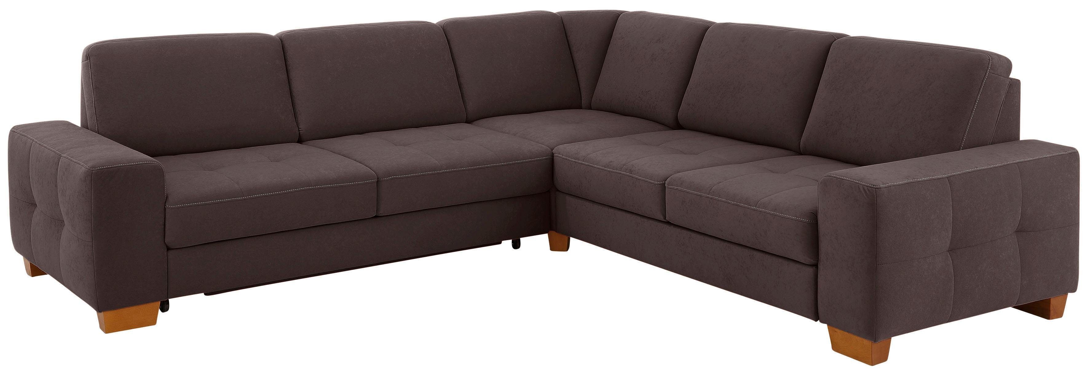 Home affaire Hoekbank Puccini L-vorm met binnenvering, zitdiepteverstelling, contrastnaad