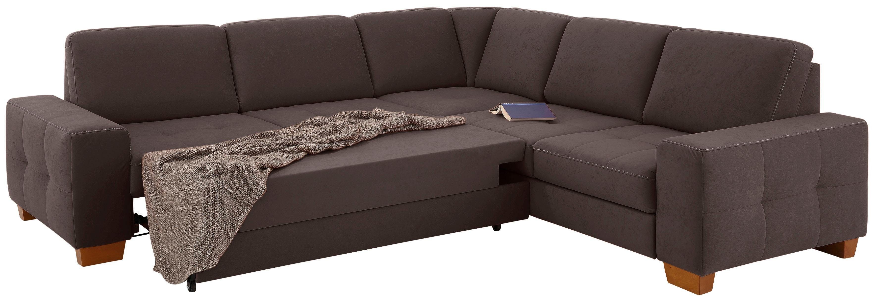 Home affaire Hoekbank Puccini L-vorm met binnenvering, zitdiepteverstelling, contrastnaad