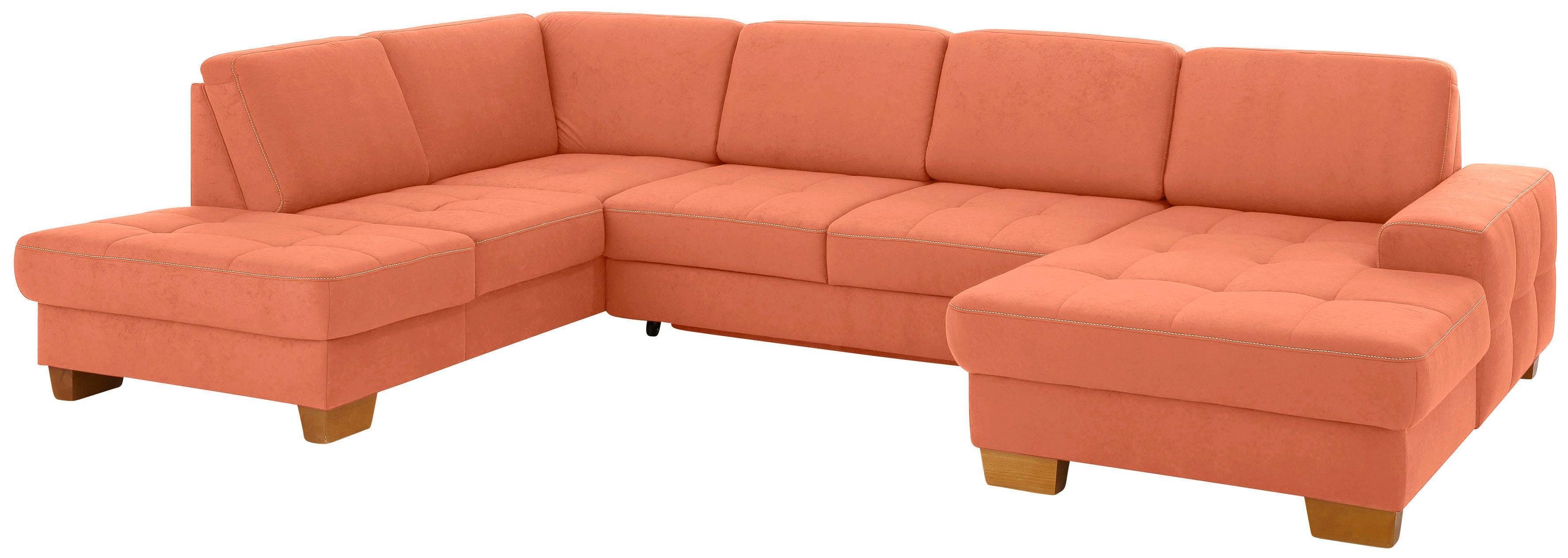 Home affaire Zithoek Puccini U-vorm met binnenvering, zitdiepteverstelling, contrastnaad