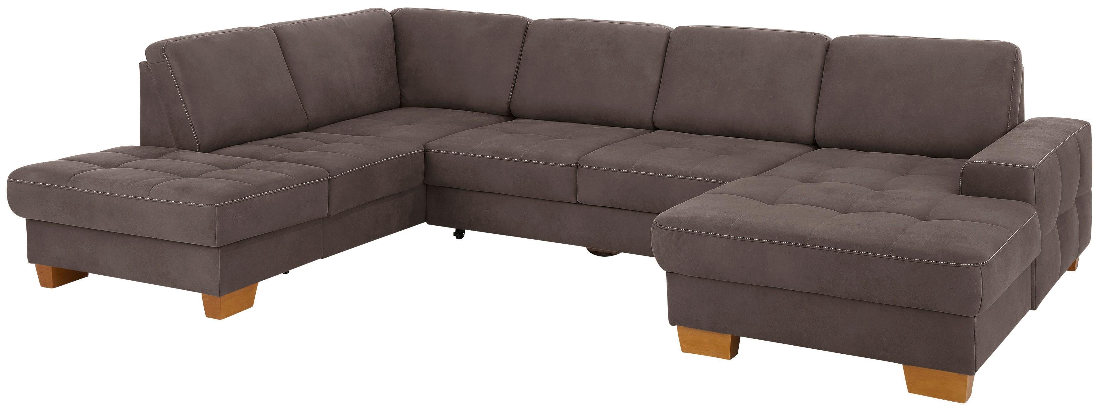 Home affaire Zithoek Puccini U-vorm met binnenvering, zitdiepteverstelling, contrastnaad