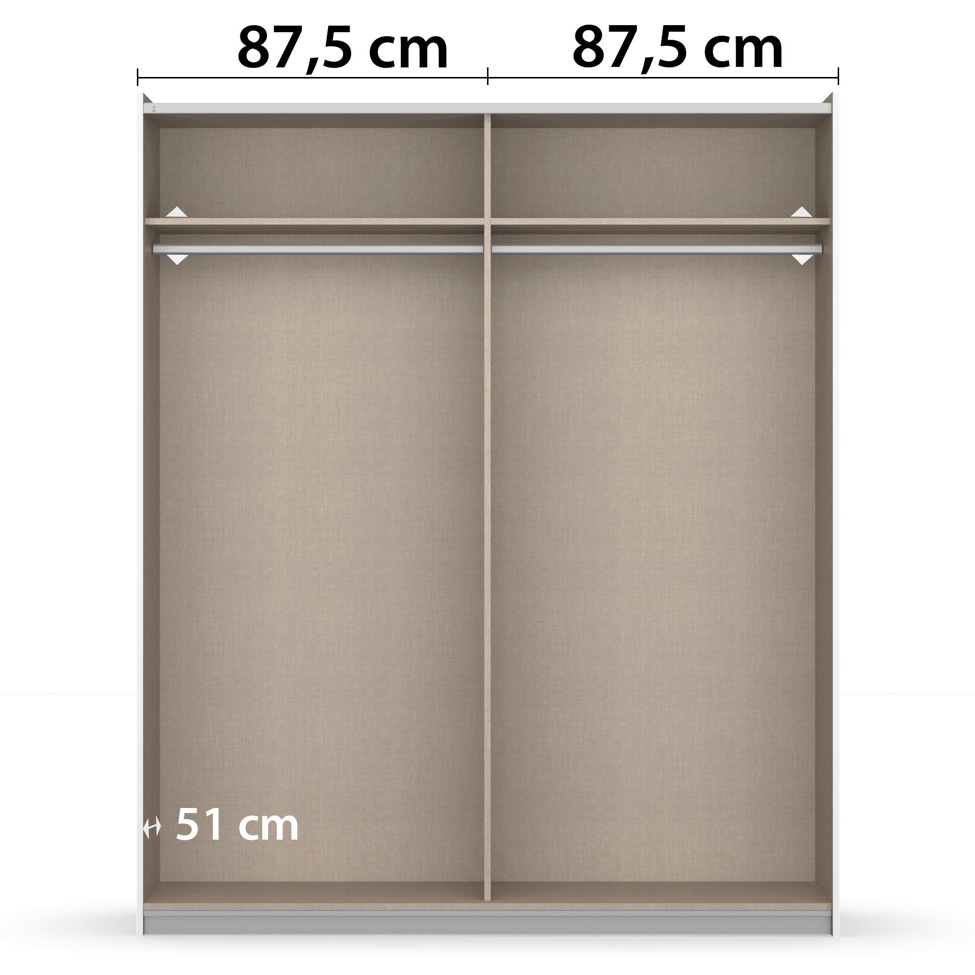 rauch Zweefdeurkast Kledingkast draaideurkast kast garderobe KRONACH TOPSELLER met spiegel en veel opbergruimte, metalen greepstrips, made in germany