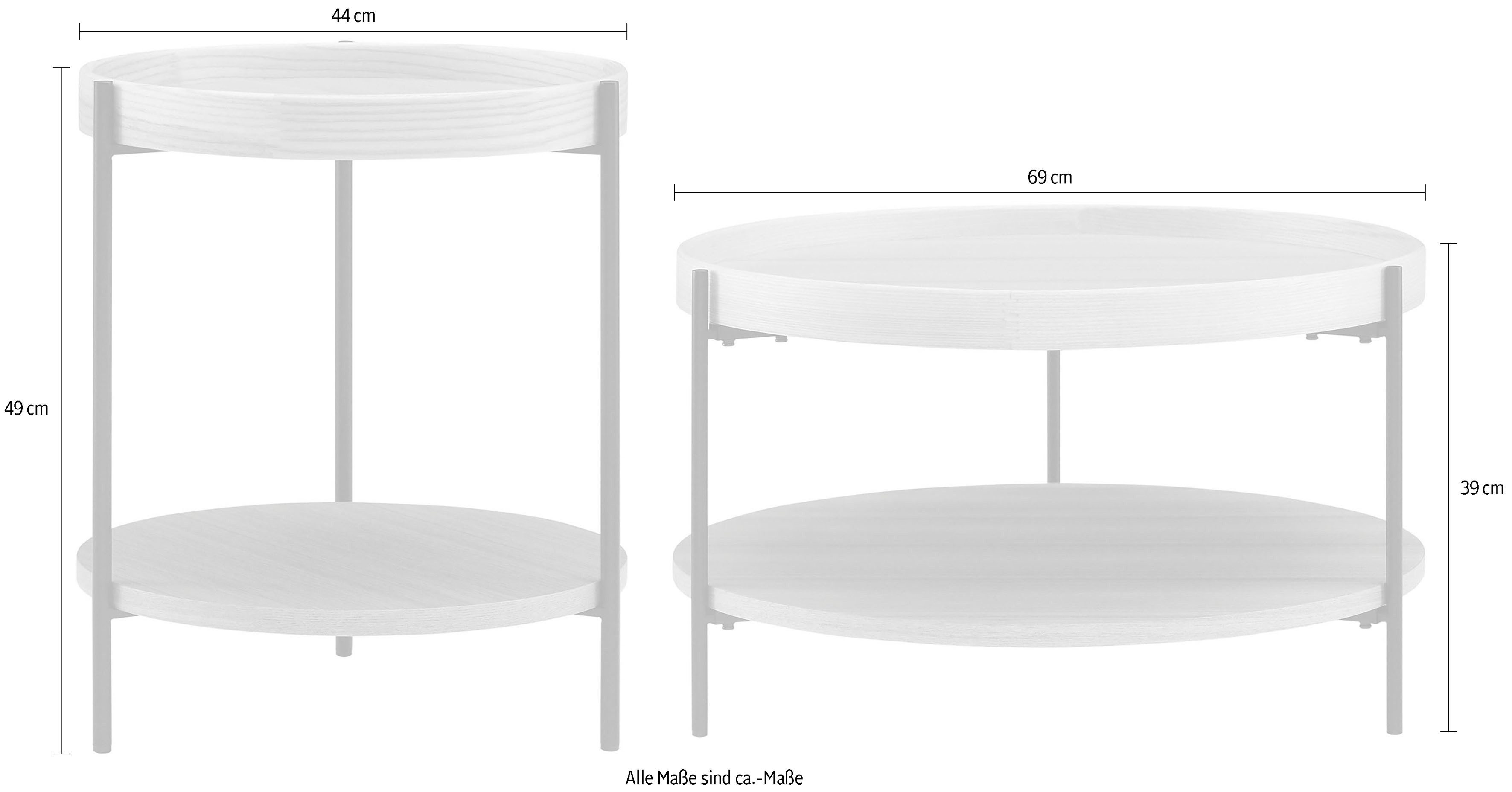 SalesFever Salontafel met elk 2 opbergruimtes (set, 2 stuks)