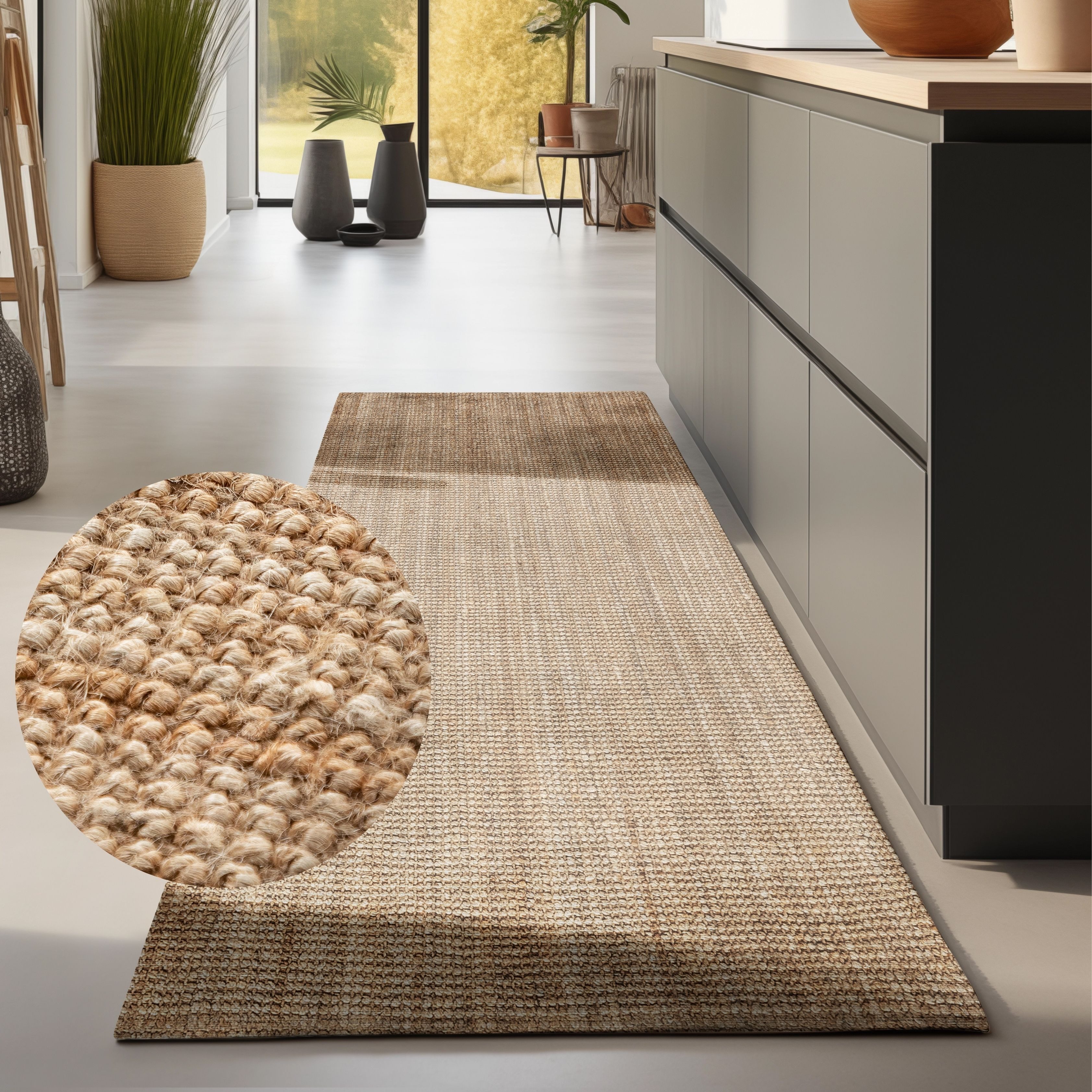 HANSE Home Vloerkleed Jaipur jute tapijt, als loper en rond 100% natuurlijke vezel, duurzaam, woonkamer, eetkamer, slaapkamer, grs