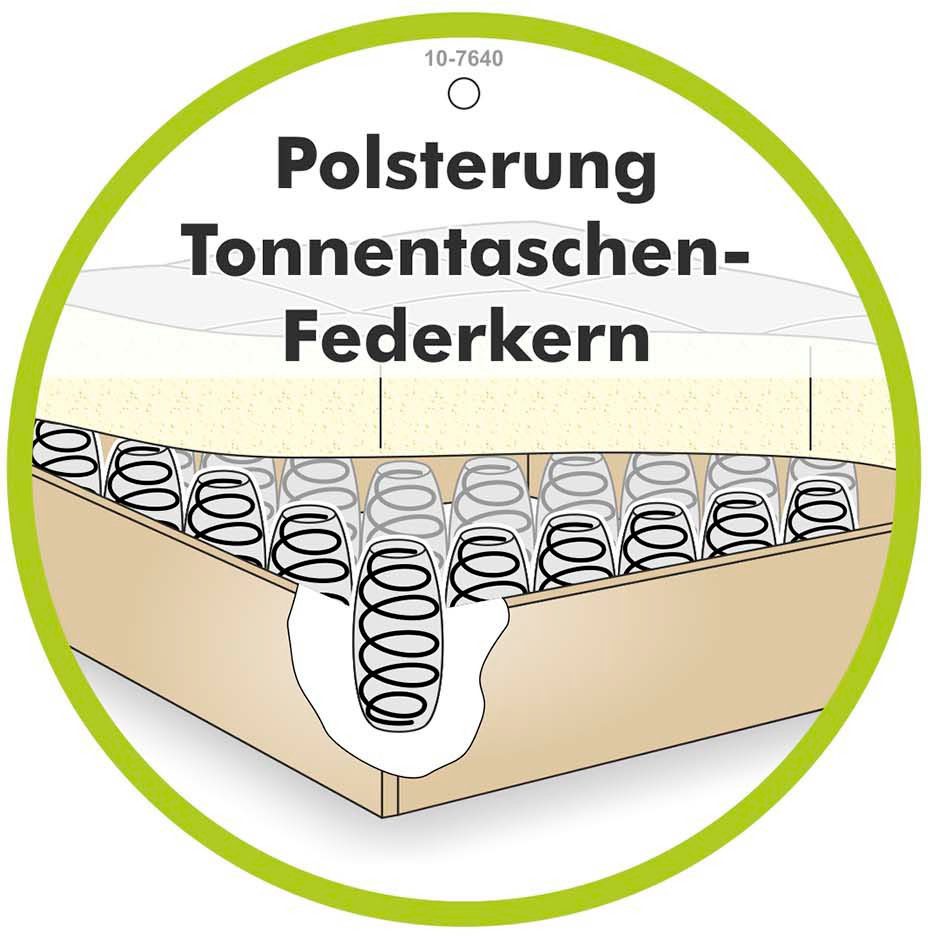 Jockenhöfer Gruppe Slaapbank Calli, geschikt als vaste slaper, met tonvormige pocketveren + zigzag veren in de zitting + rugleuning, bedbox