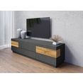 helvetia meble tv-meubel silke breedte 206 cm, hoogglansfronten grijs