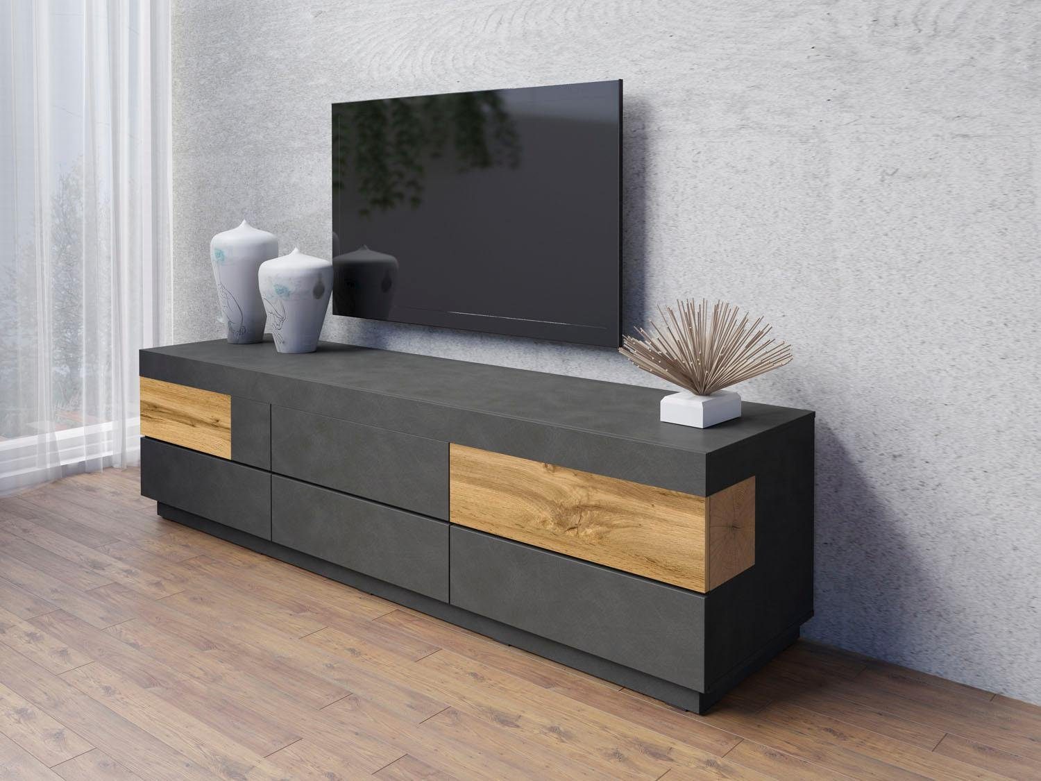 Tv-meubel SILKE, breedte 206 cm