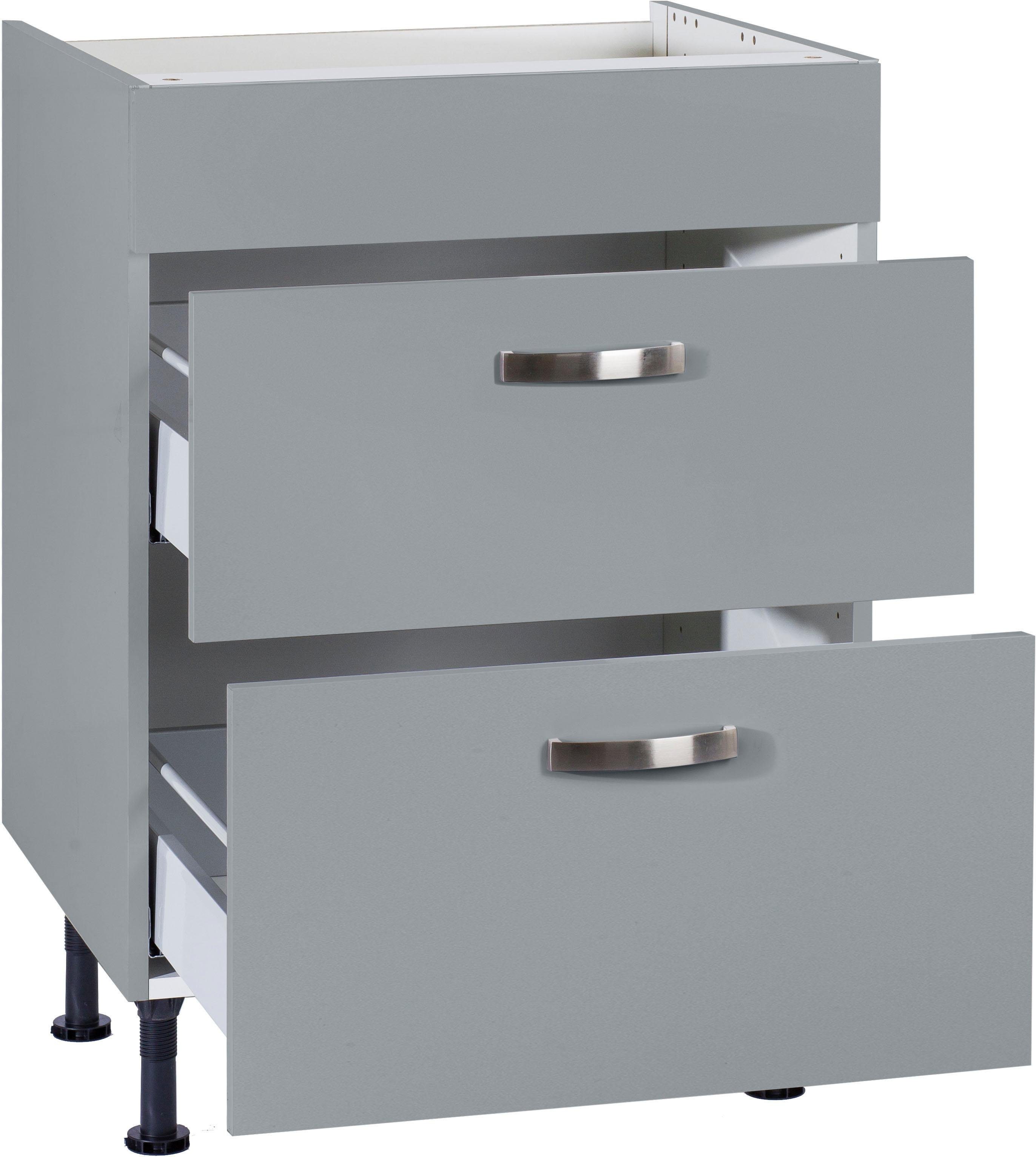 OPTIFIT Ombouwkast voor fornuis Cara Breedte 60 cm, met volledig uittrekbare laden en soft-closefunctie