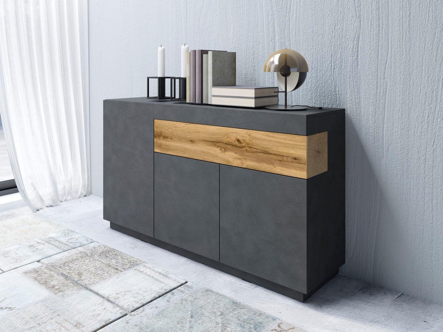 INOSIGN Dressoir Silke Breedte 150 cm dressoirs grijs
