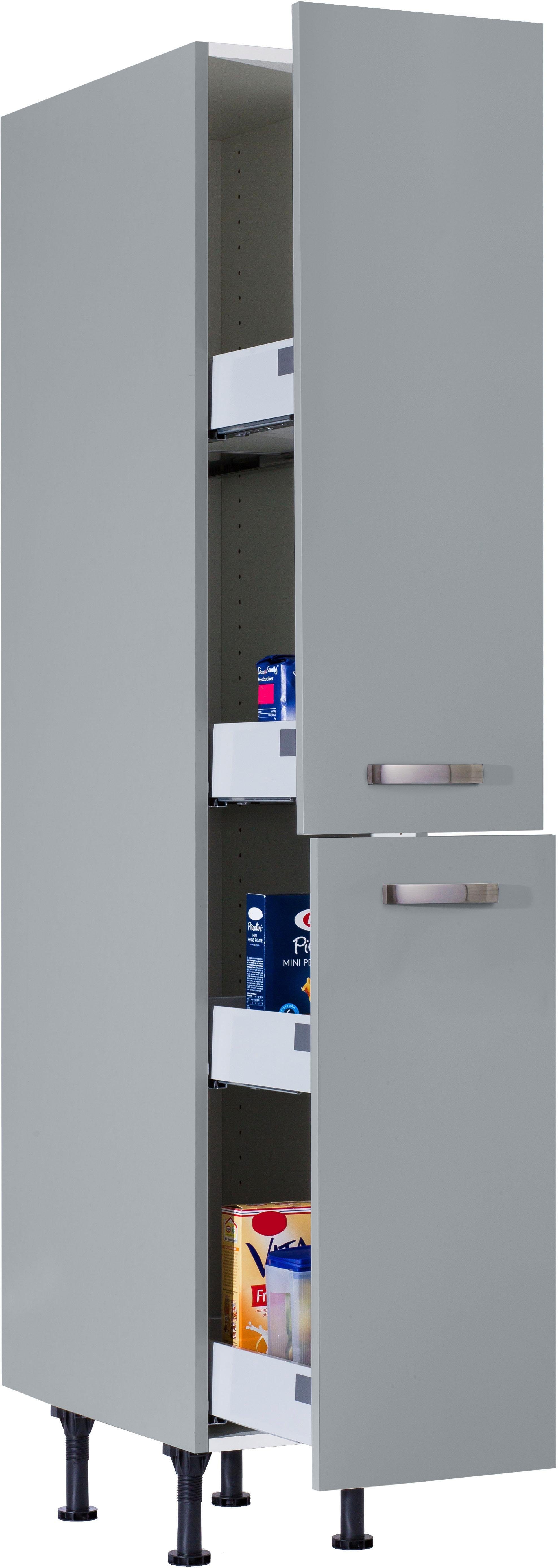 OPTIFIT Apothekerskast Cara met 2 volledig uittrekbare laden en 4 legplanken, in hoogte verstelbare poten, breedte 30 cm
