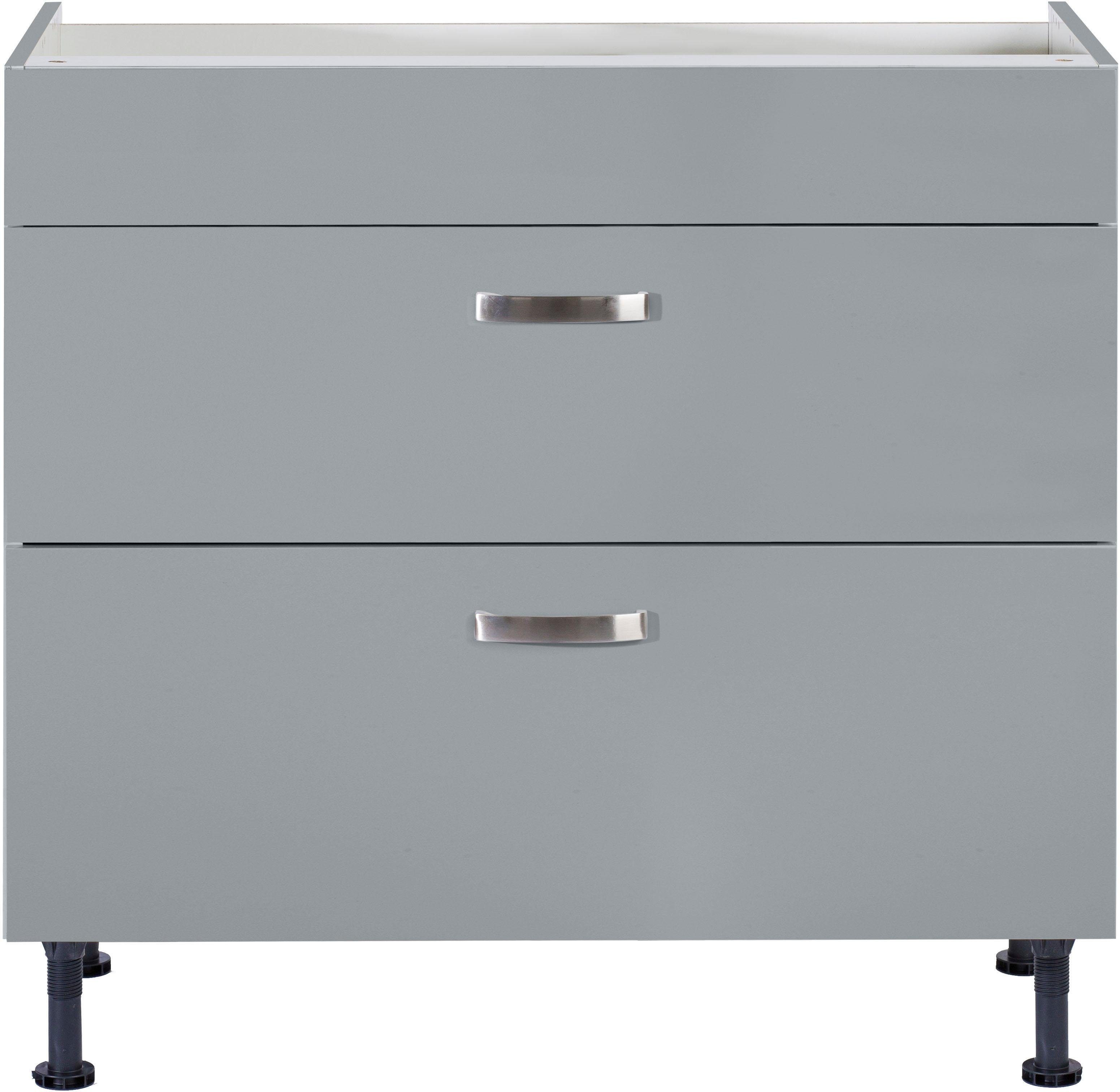 Kochstation Ombouwkast voor fornuis KS-Cara Breedte 90 cm, met volledig uittrekbare laden en soft-closefunctie