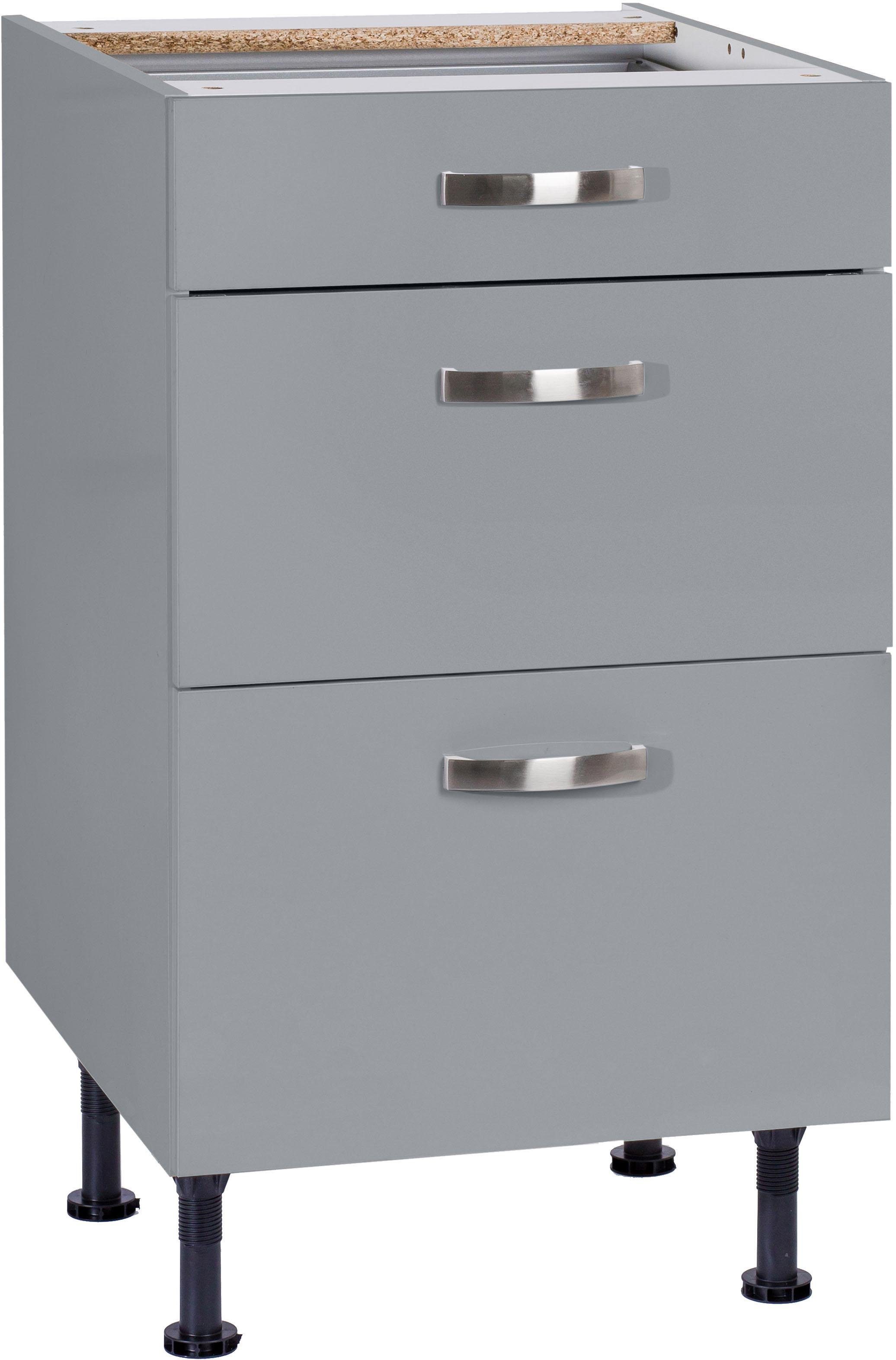 OPTIFIT Onderkast Cara Breedte 50 cm, met volledig uittrekbare laden en soft-closefunctie onderkasten grijs