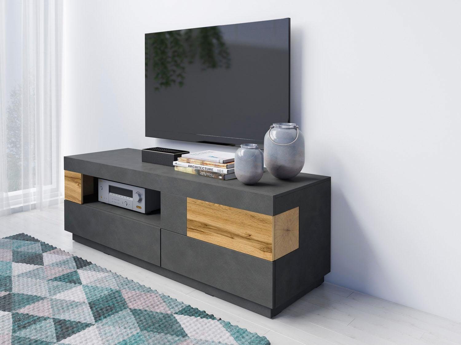 helvetia meble tv-meubel silke breedte 160 cm grijs