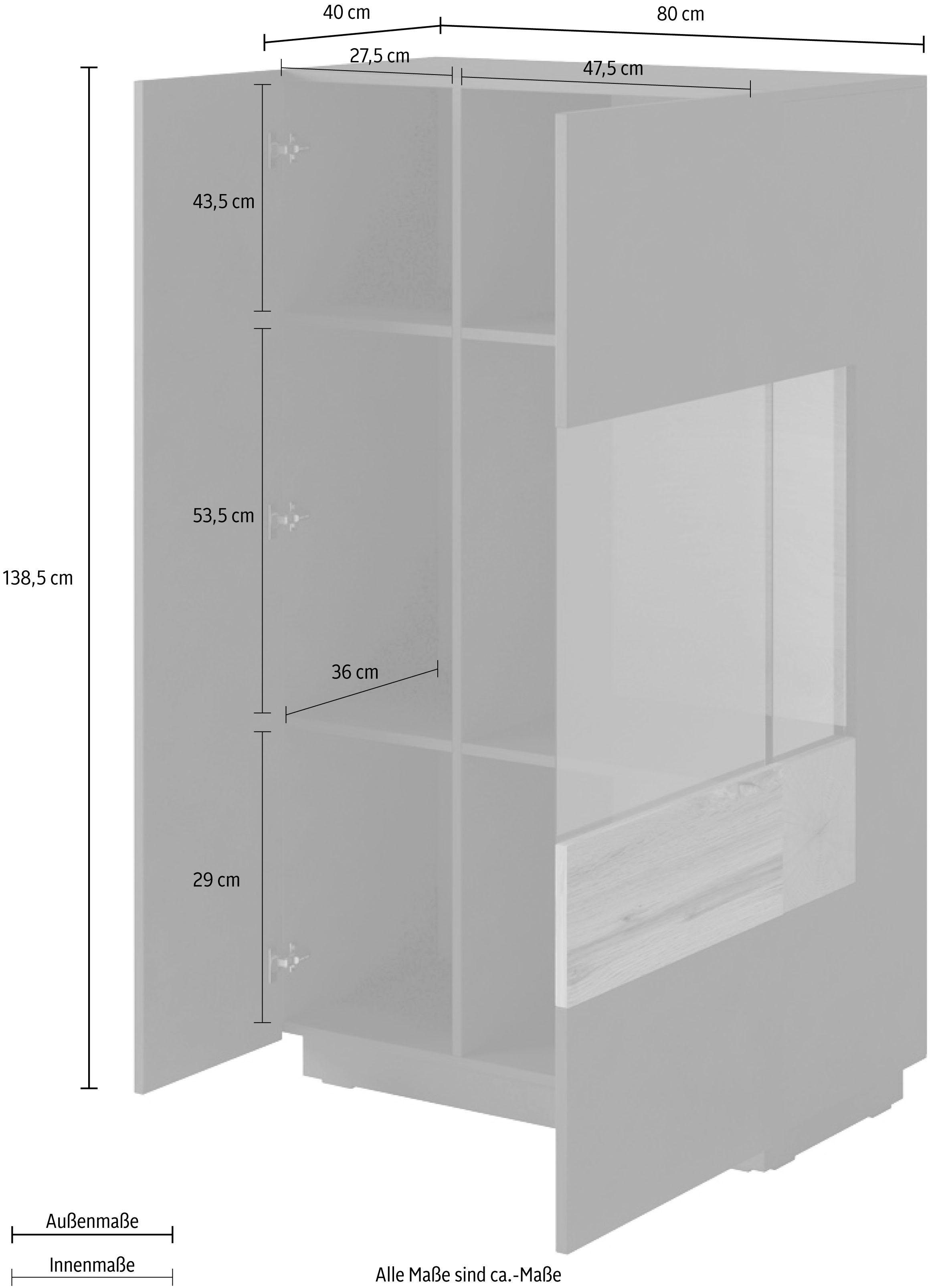 INOSIGN Vitrinekast Silke Hoogte 138,5 cm