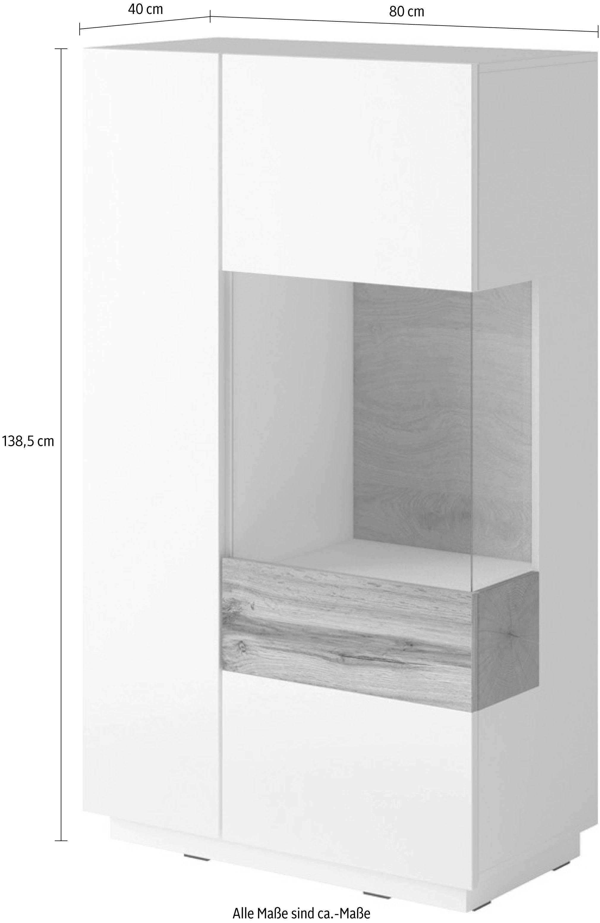 INOSIGN Vitrinekast Silke Hoogte 138,5 cm