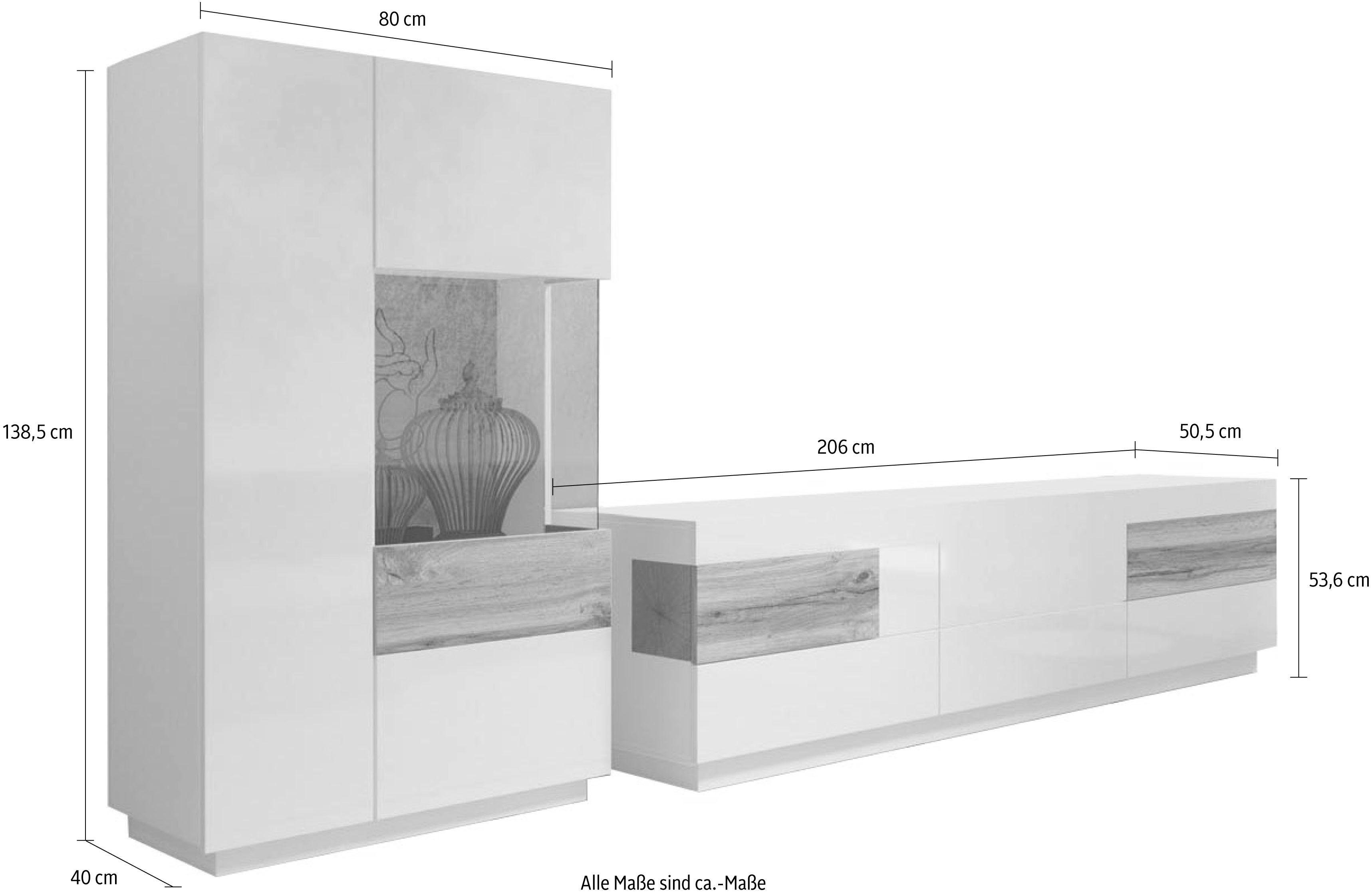 INOSIGN Wandmeubel Silke (2-delig) (set, 2-delig)