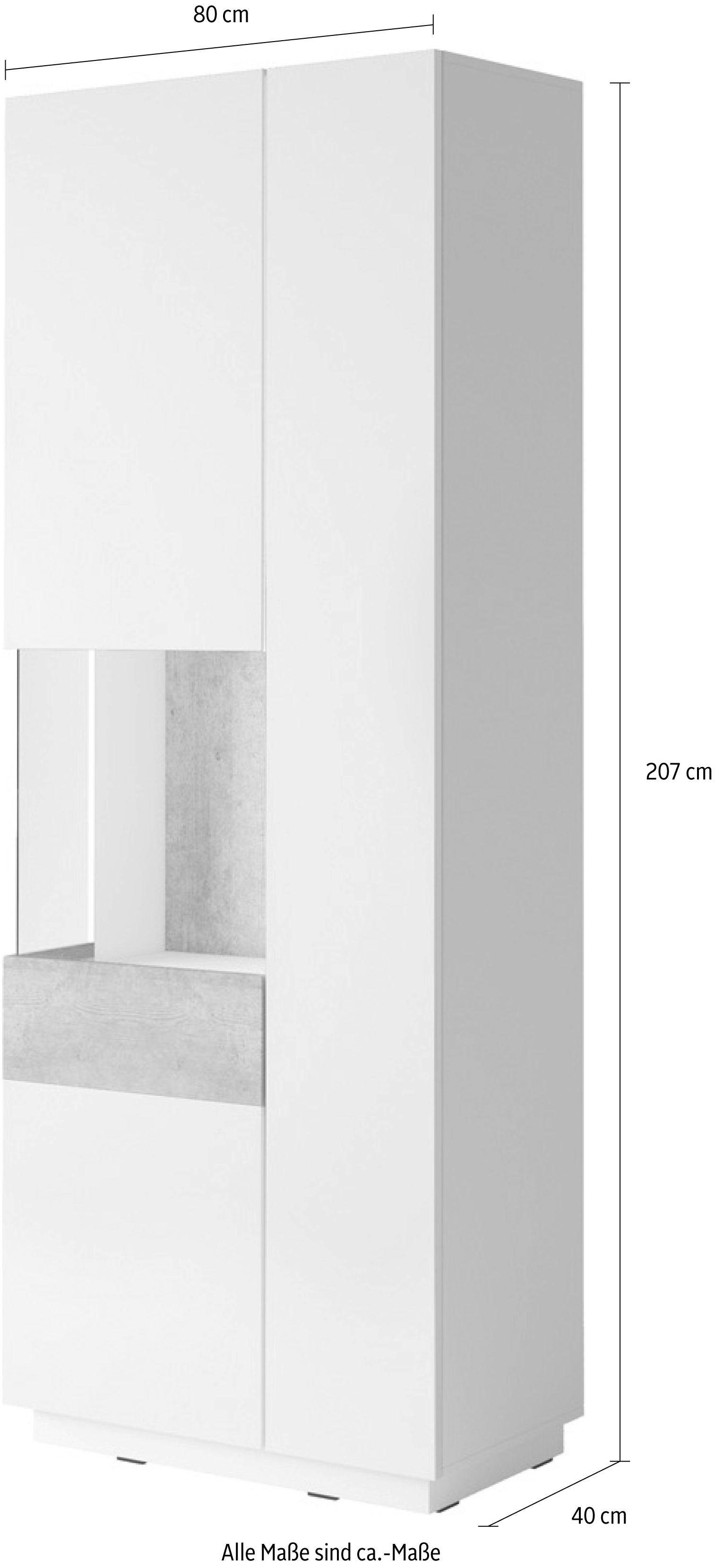 INOSIGN Vitrinekast Silke Hoogte 207 cm