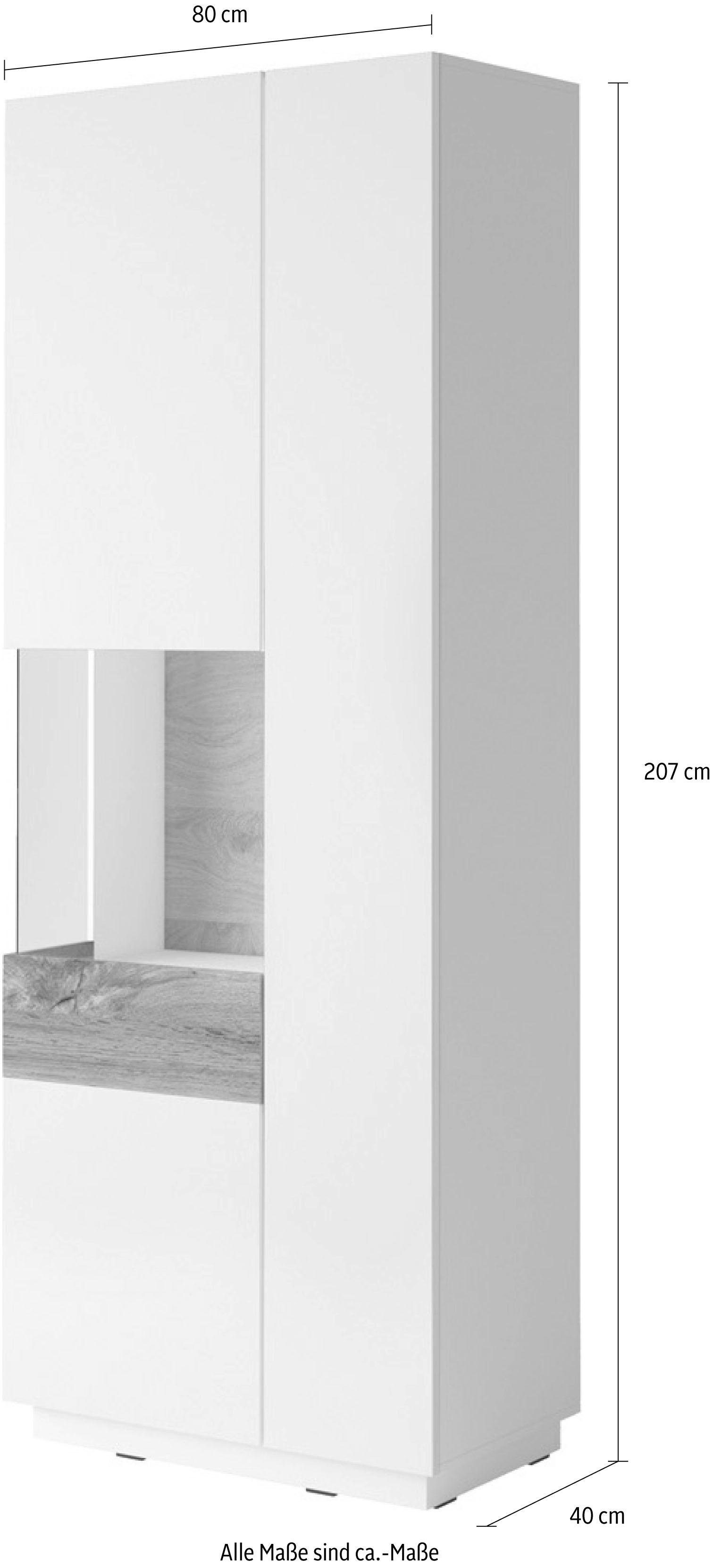 INOSIGN Vitrinekast Silke Hoogte 207 cm