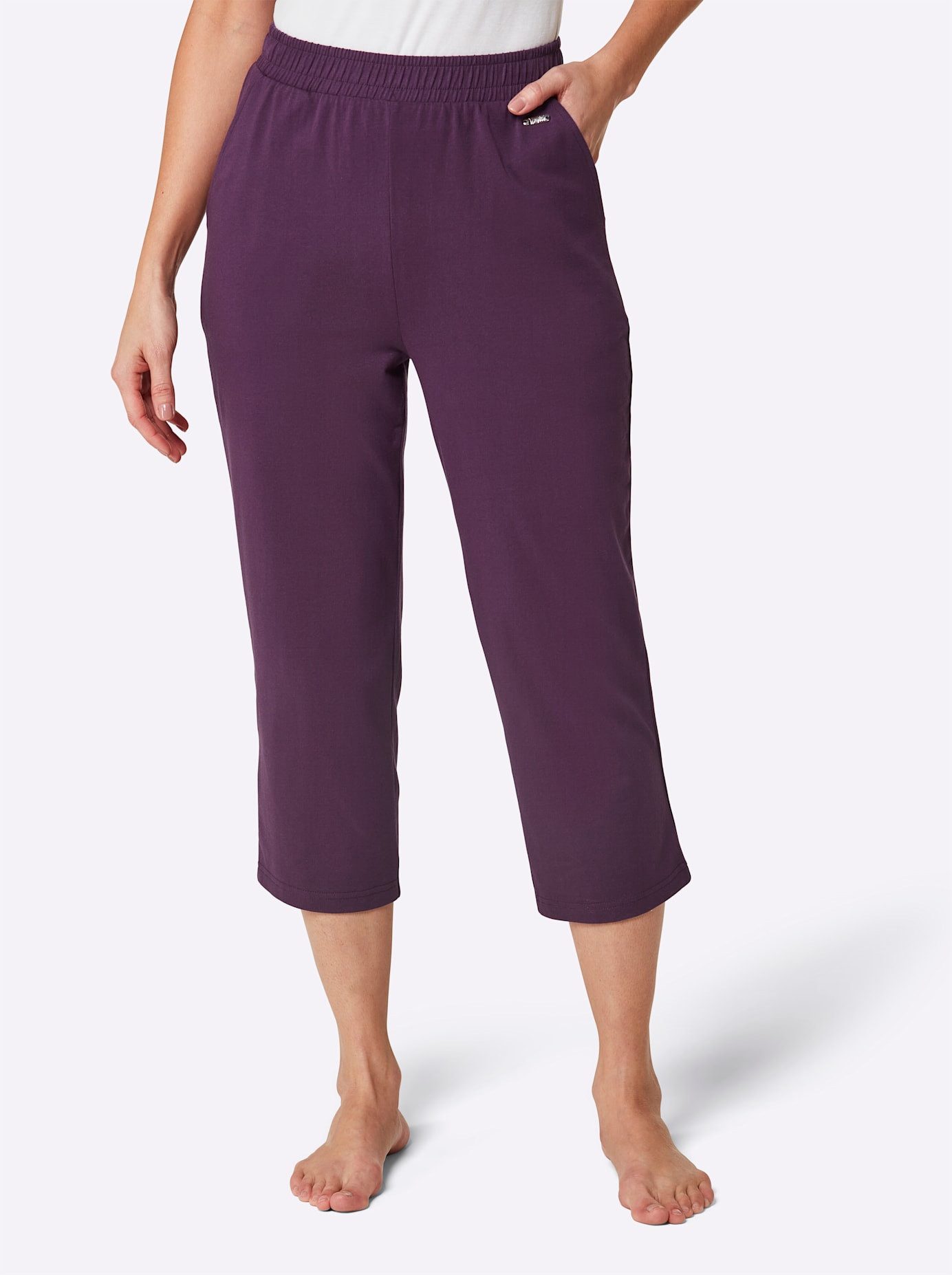 feel good 7/8 broek dames loungewear maat 36/38 paars