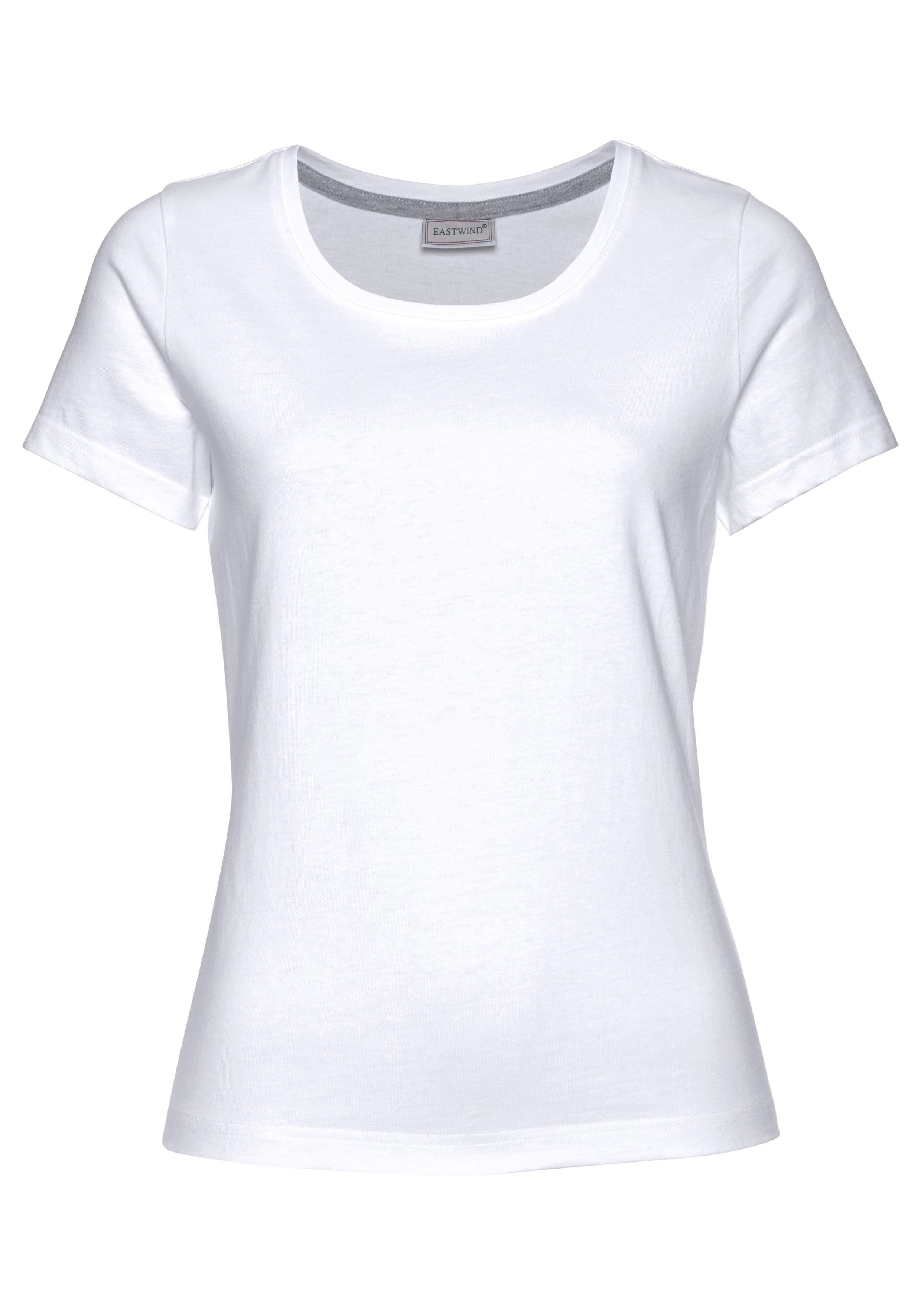 Eastwind T-shirt Korte mouw, heup-lang, voor vrije tijd, van katoen (3-delig, Set van 3)
