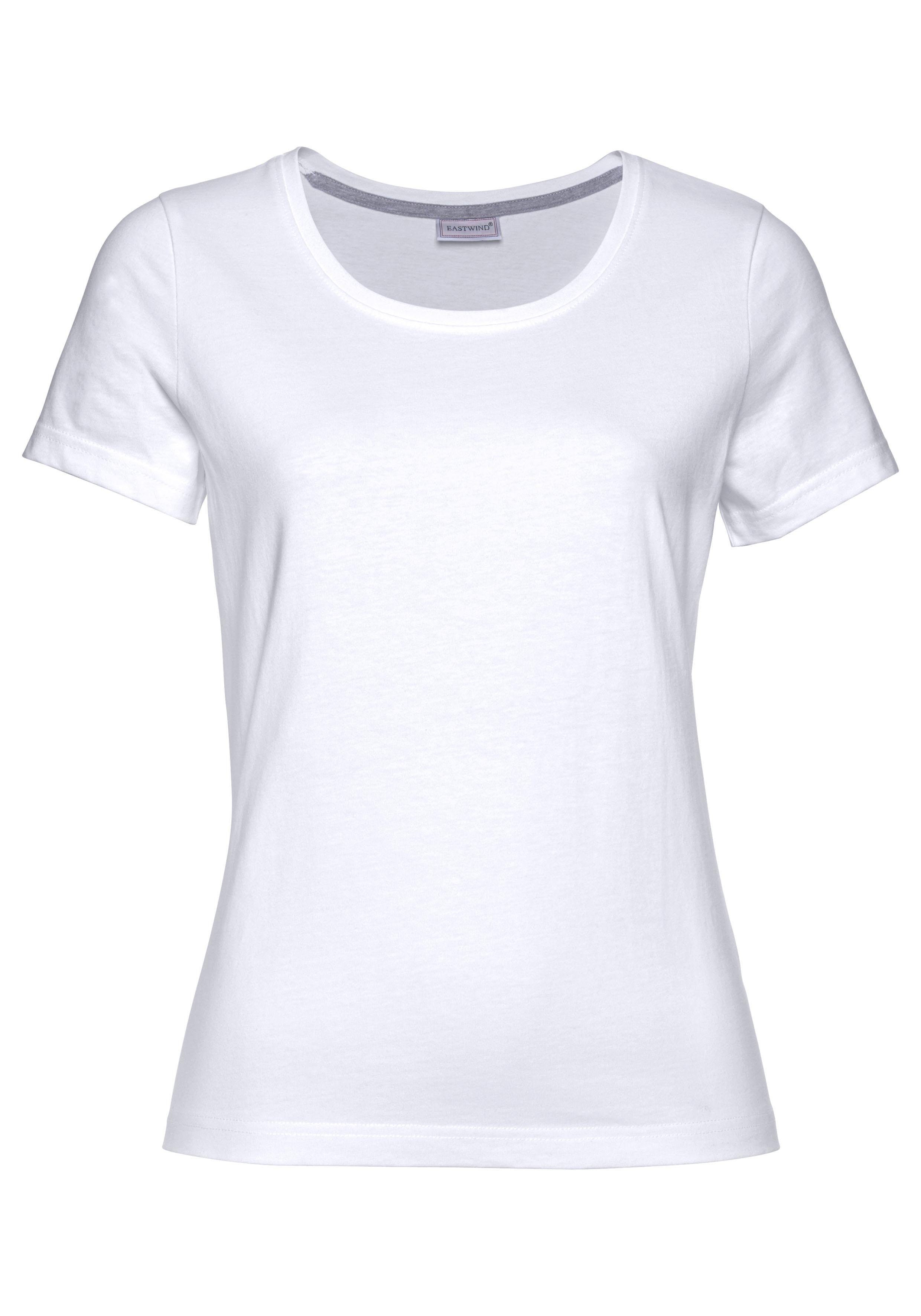 Eastwind T-shirt Korte mouw, heup-lang, voor vrije tijd, van katoen (3-delig, Set van 3)