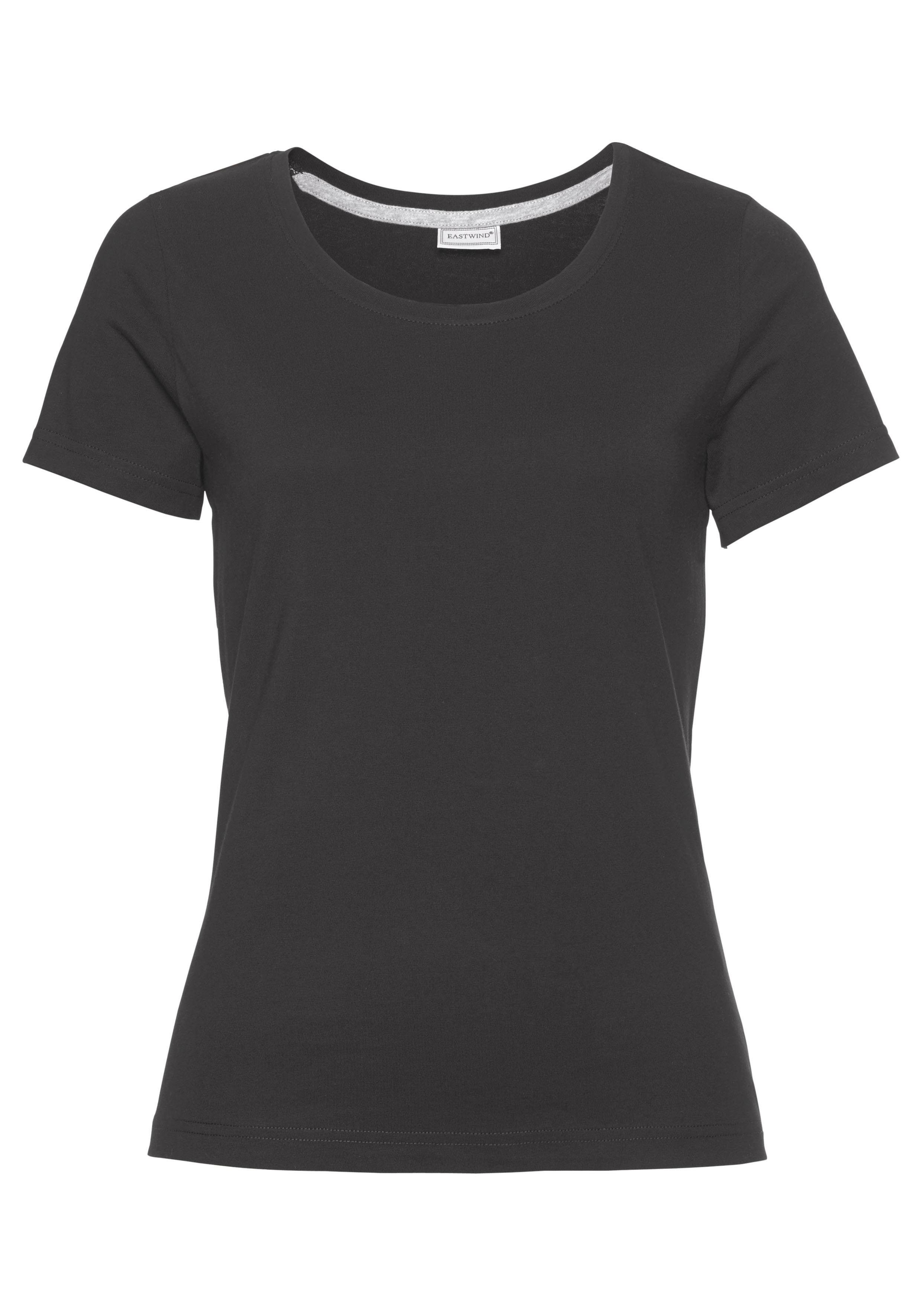 Eastwind T-shirt Korte mouw, heup-lang, voor vrije tijd, van katoen (3-delig, Set van 3)