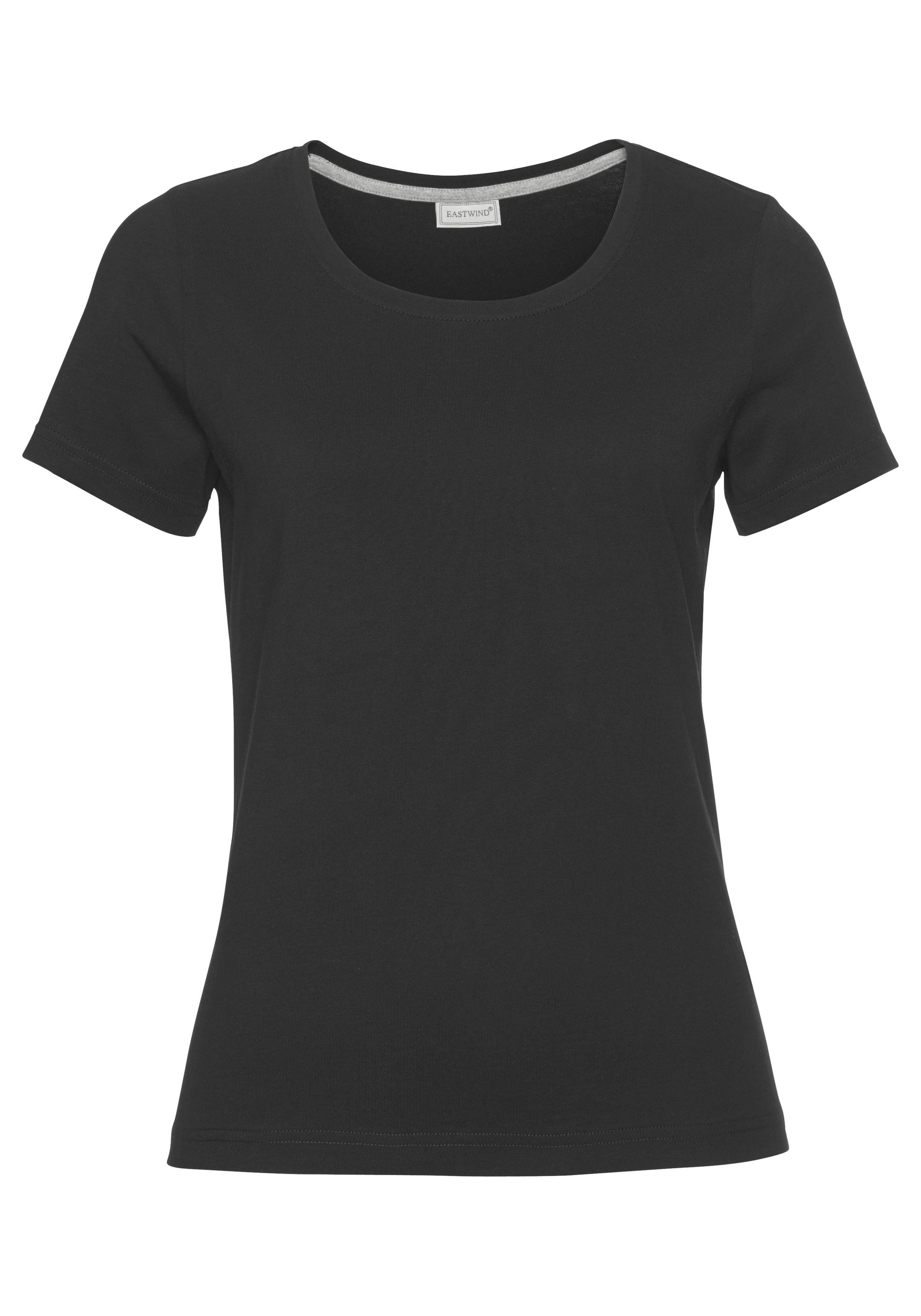 Eastwind T-shirt Korte mouw, heup-lang, voor vrije tijd, van katoen (3-delig, Set van 3)