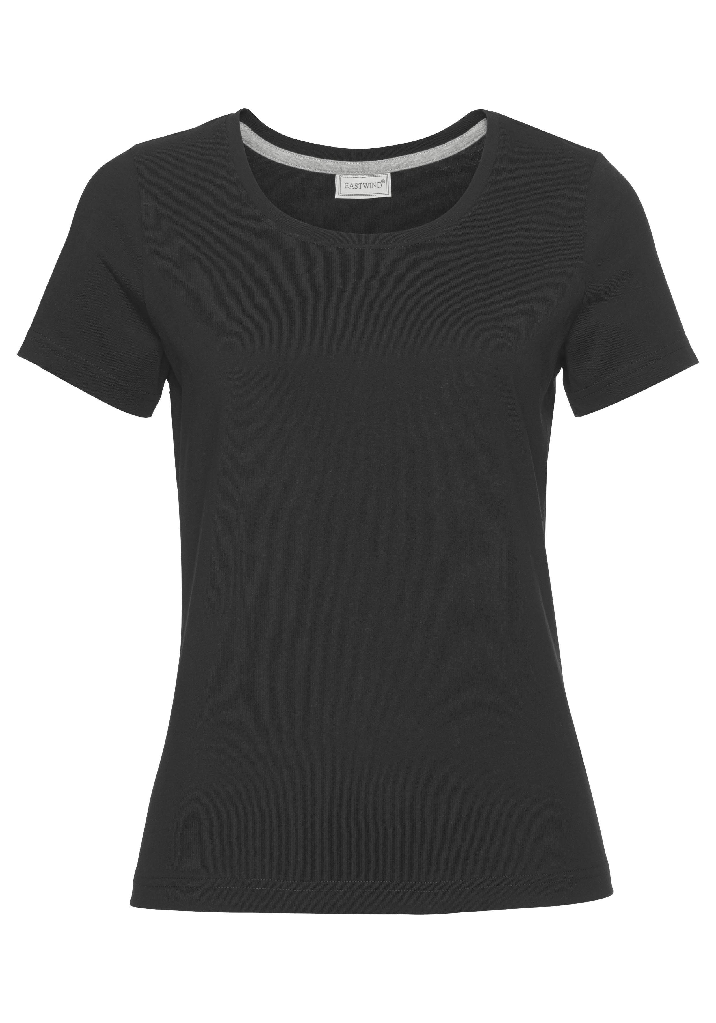 Eastwind T-shirt Korte mouw, heup-lang, voor vrije tijd, van katoen (3-delig, Set van 3)