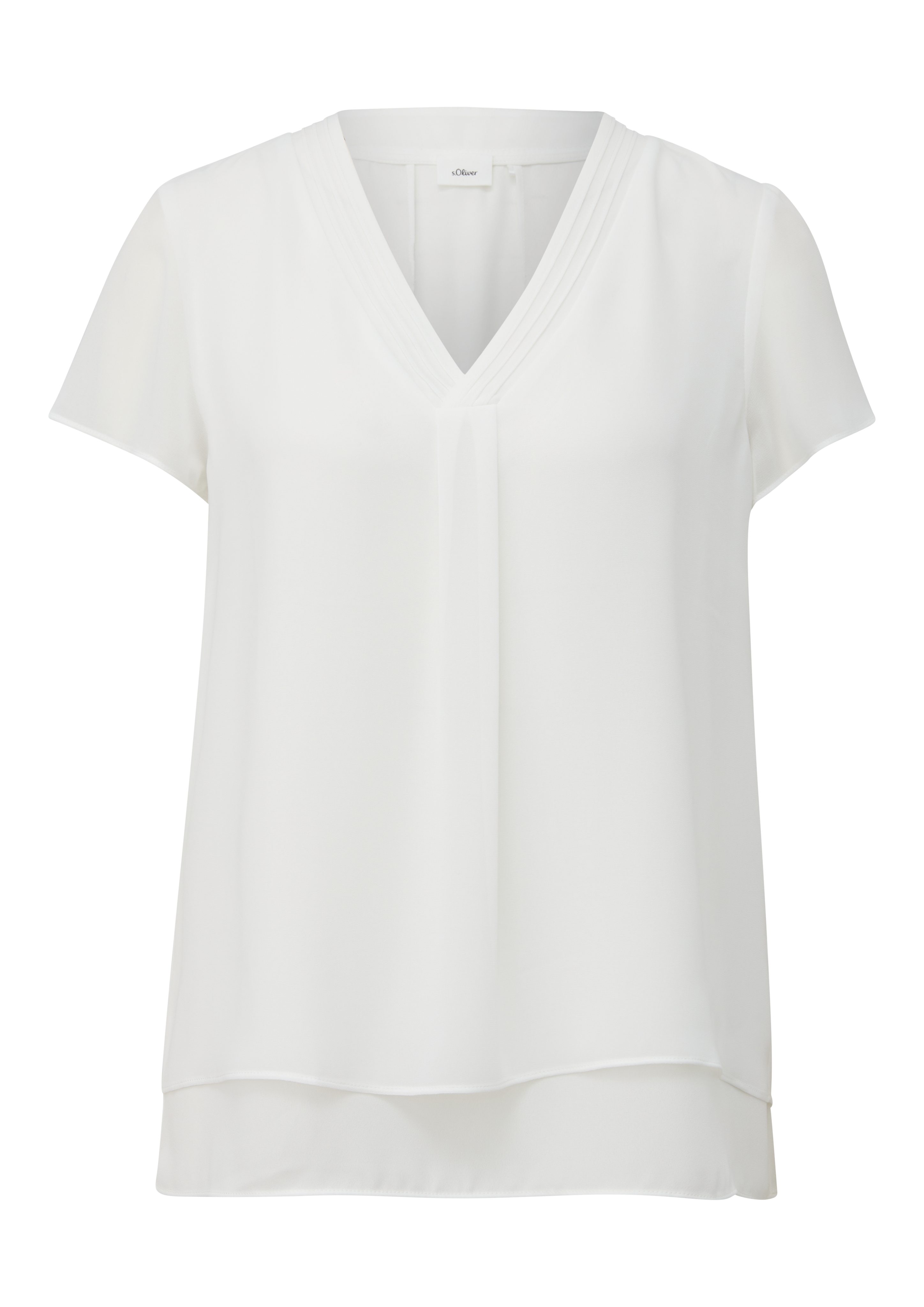 s.Oliver BLACK LABEL Shirtblouse in dubbel-laag-look en met v-halslijn