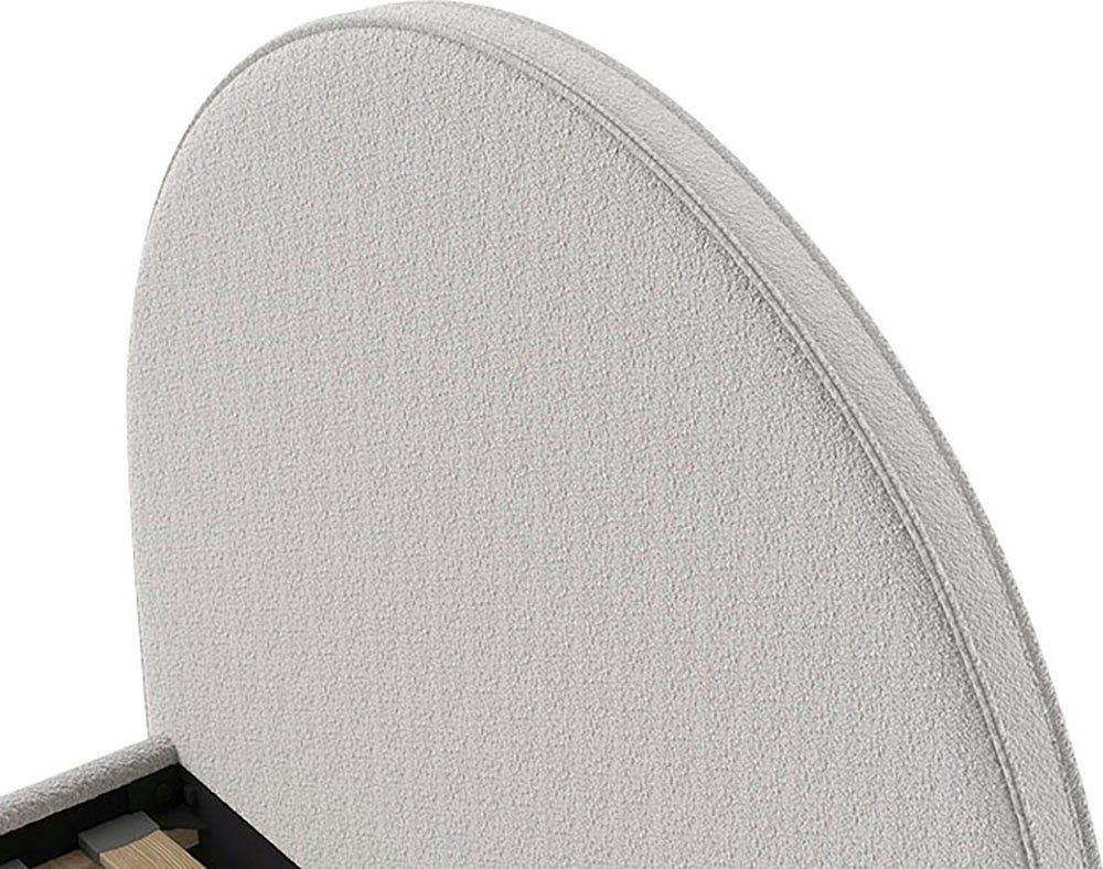 Vipack Slaapkamerserie Moon, bestaat uit gestoffeerd bed 140/200 en 2 hockers/nachtkastjes
