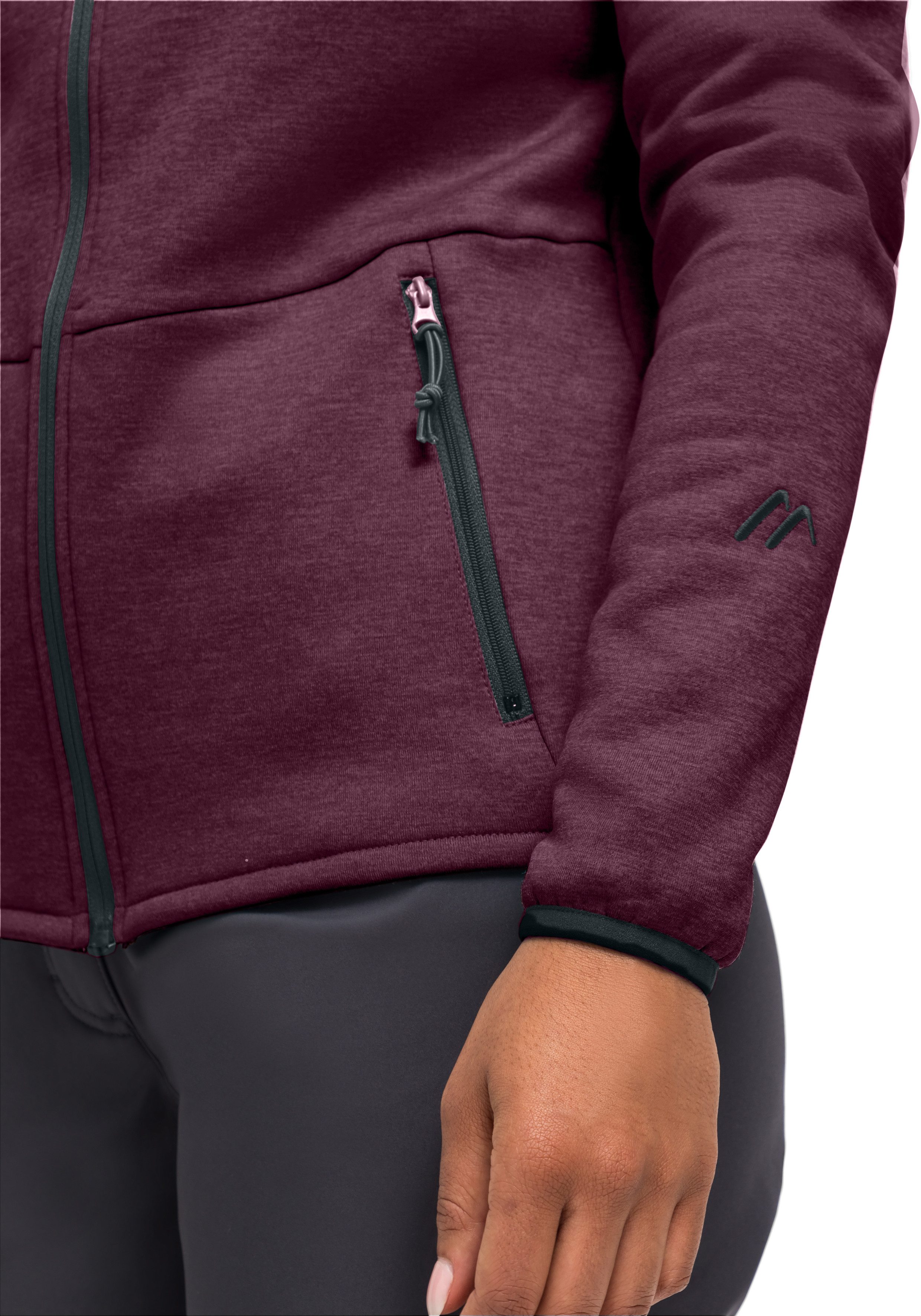 Maier Sports Fleecejack Fave W Dames fleece met verstelbare capuchon, ademende zip-hoodie