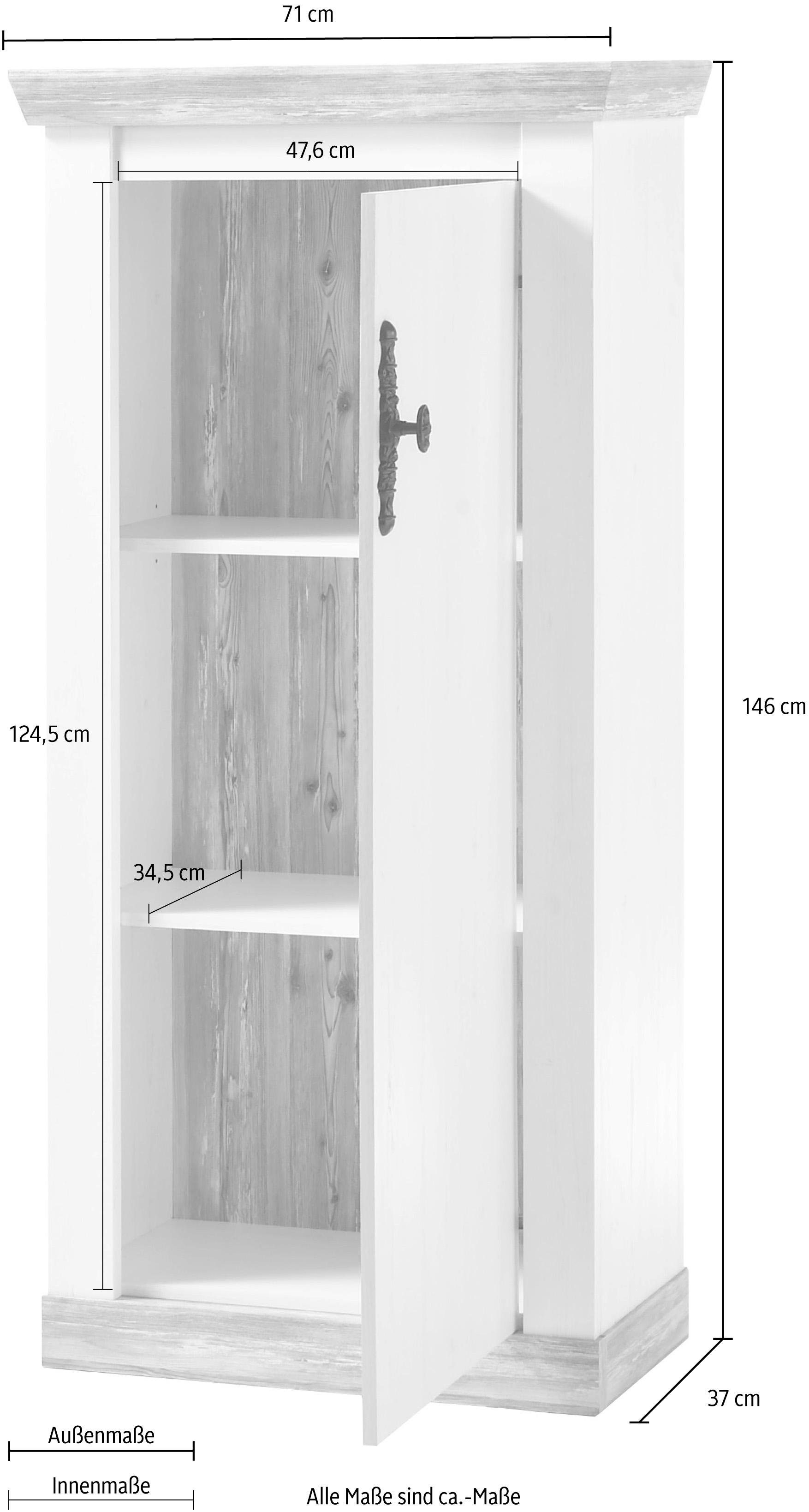 Home affaire Kast Florence in romantische landelijke look, breedte 71 cm