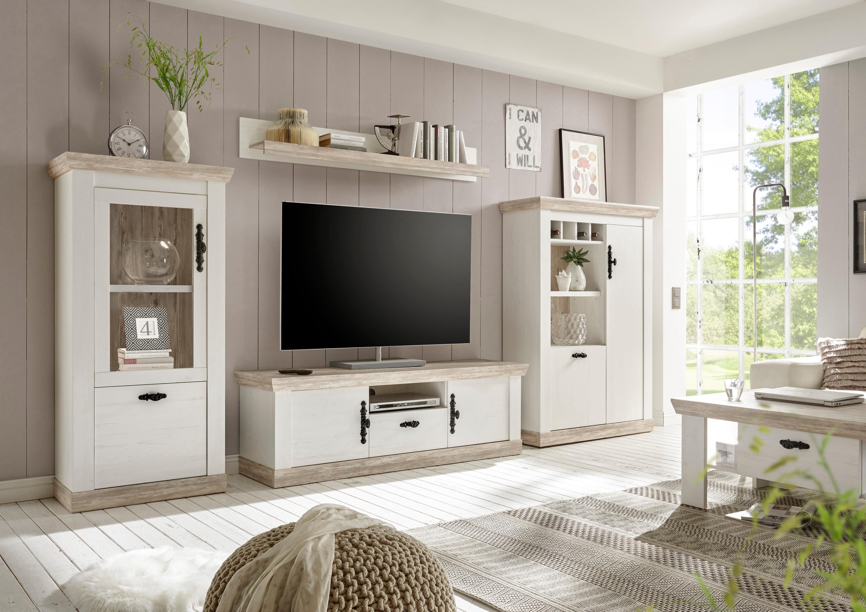 Home affaire Tv-meubel Florence in romantische rustieke stijl, tv-tafel breedte 156 cm