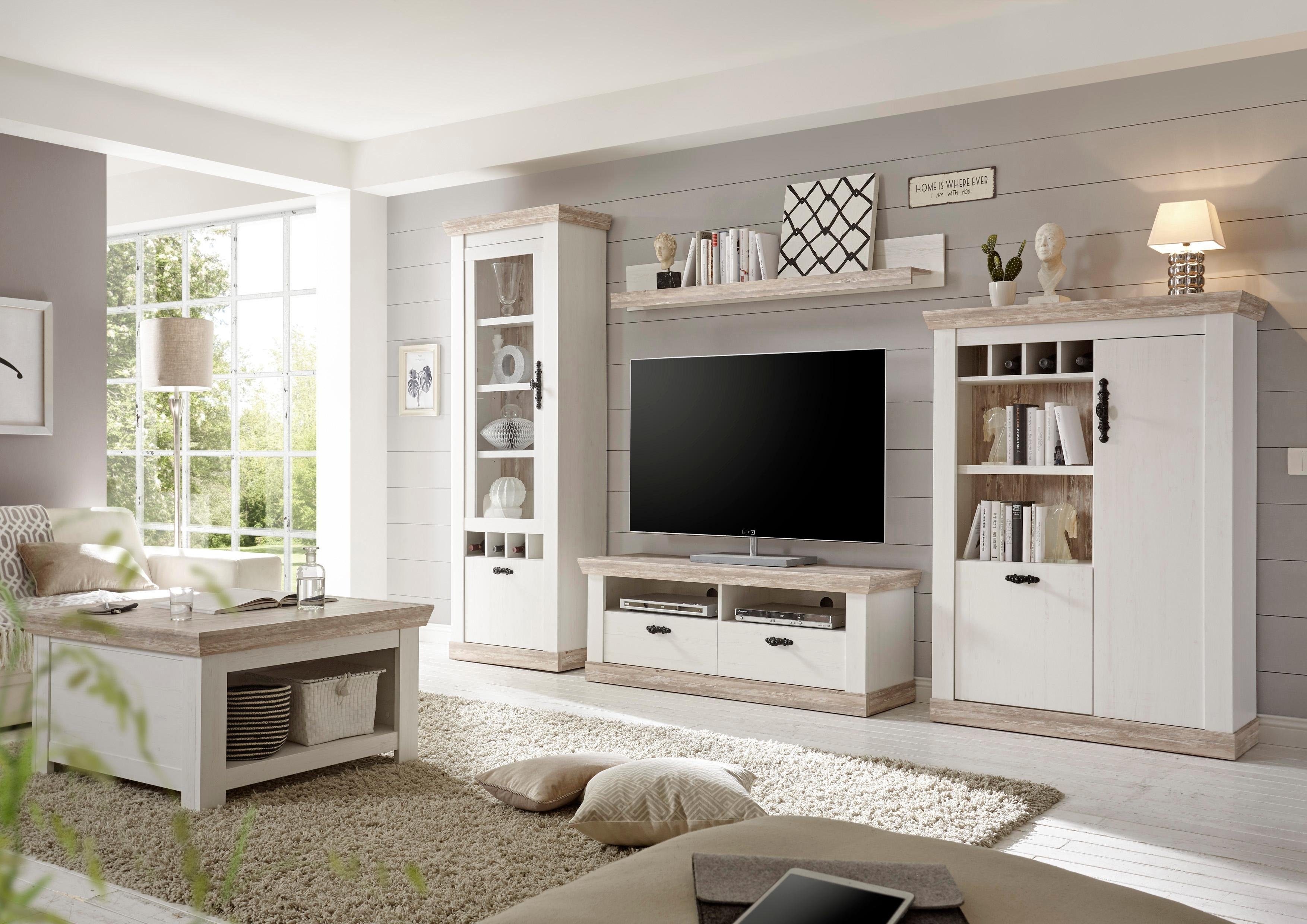 Home affaire Wandmeubel Florence 6 in romantische rustieke look (set, 4-delig)