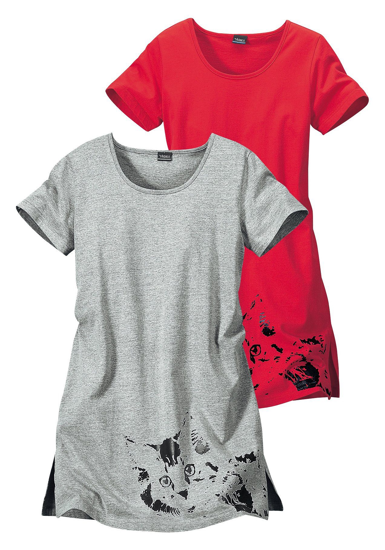 Vivance Dreams Nachthemd met poezenprint (Set van 2)