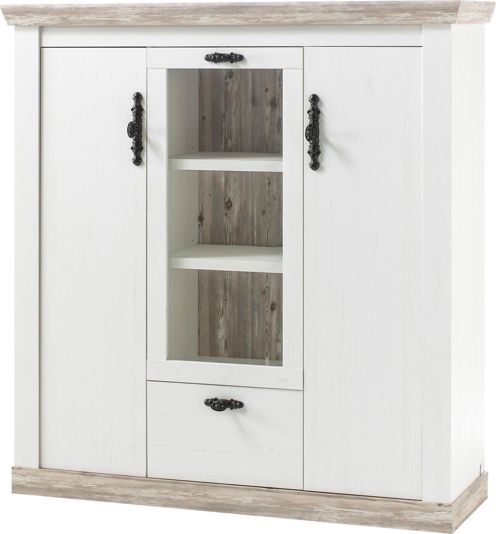Home affaire Highboard Florence in romantische landelijke look, breedte 140 cm