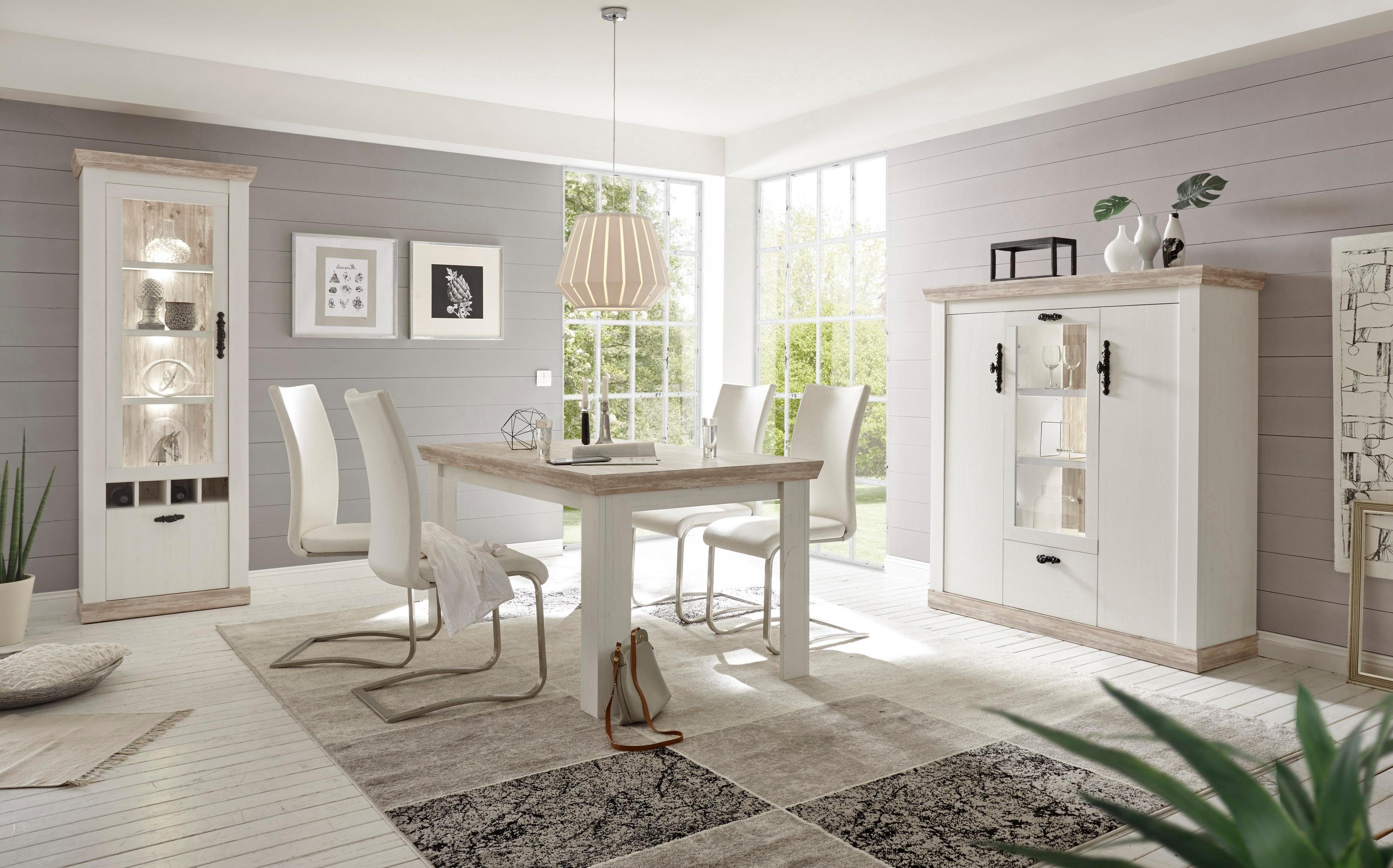 Home affaire Vitrinekast Florence in romantische landelijke look, hoogte 201 cm