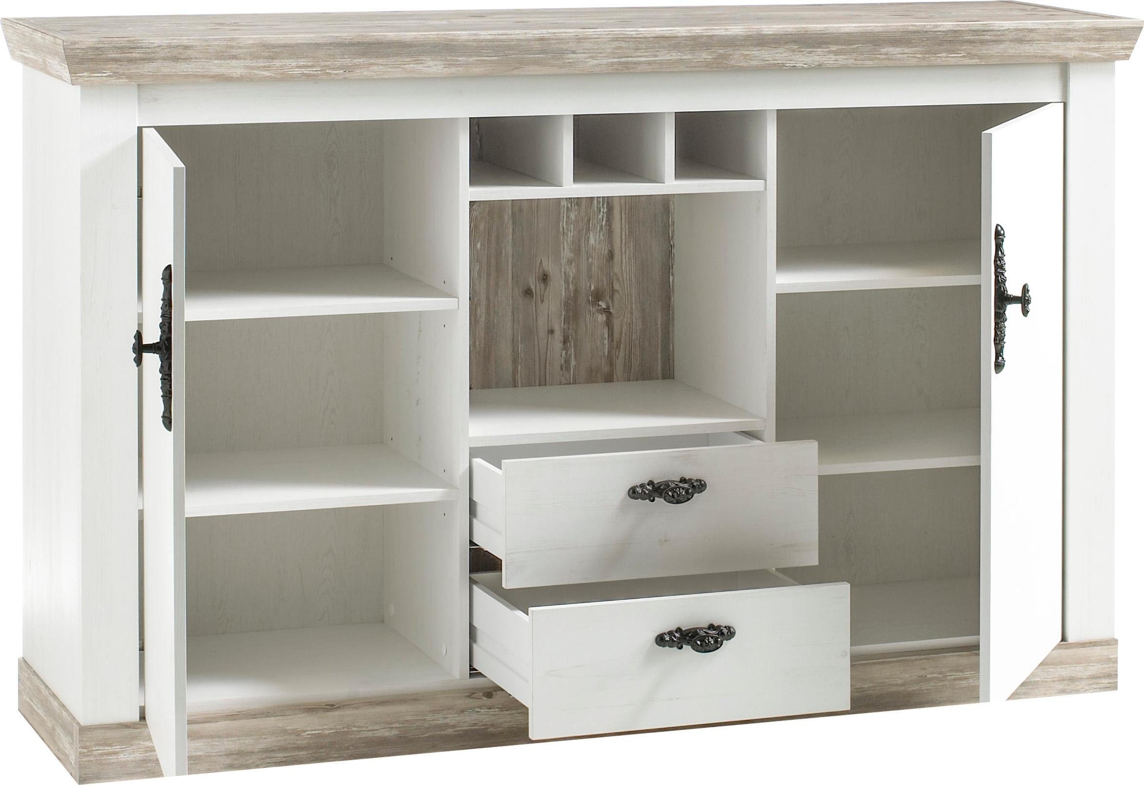 Home affaire Dressoir Florence in romantische landelijke look, breedte 168 cm