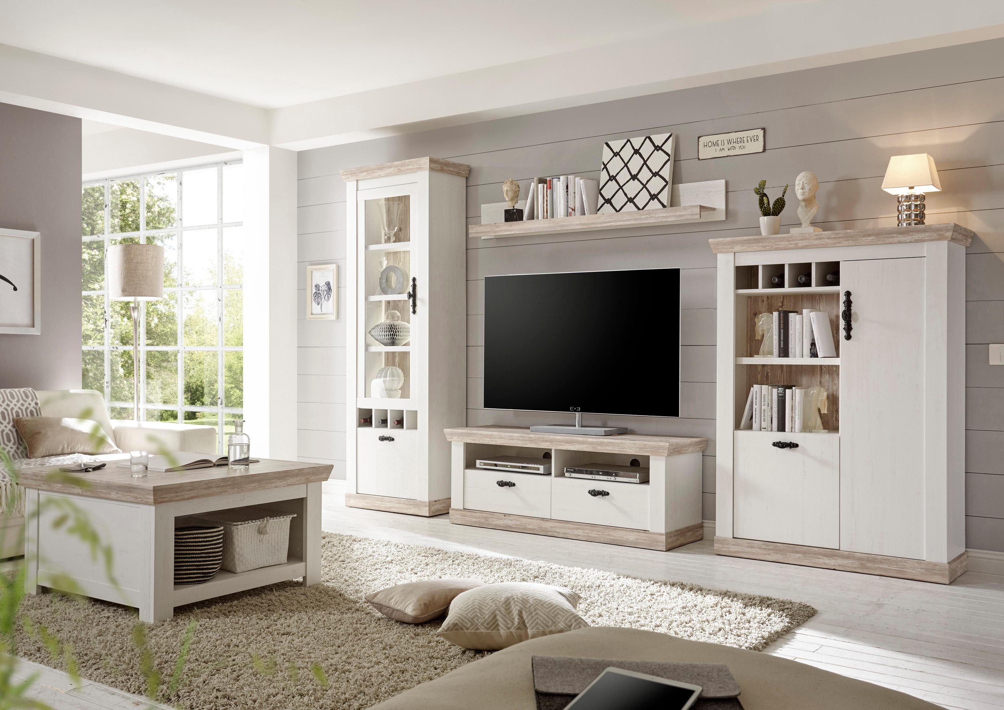 Home affaire Vitrinekast Florence in romantische landelijke look, hoogte 201 cm