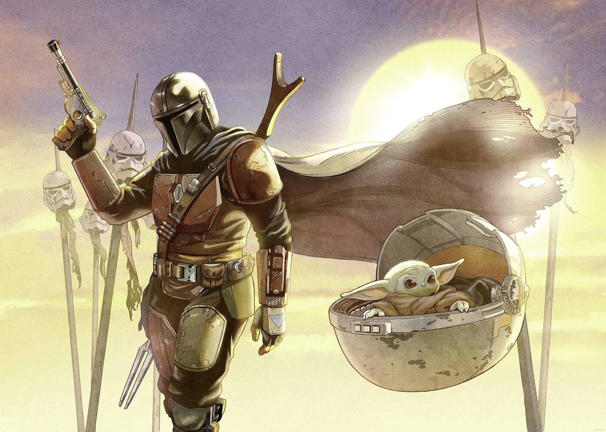 Komar Kinderbehang Star Wars The Mandalorian and Grogu Mission (1 stuk)