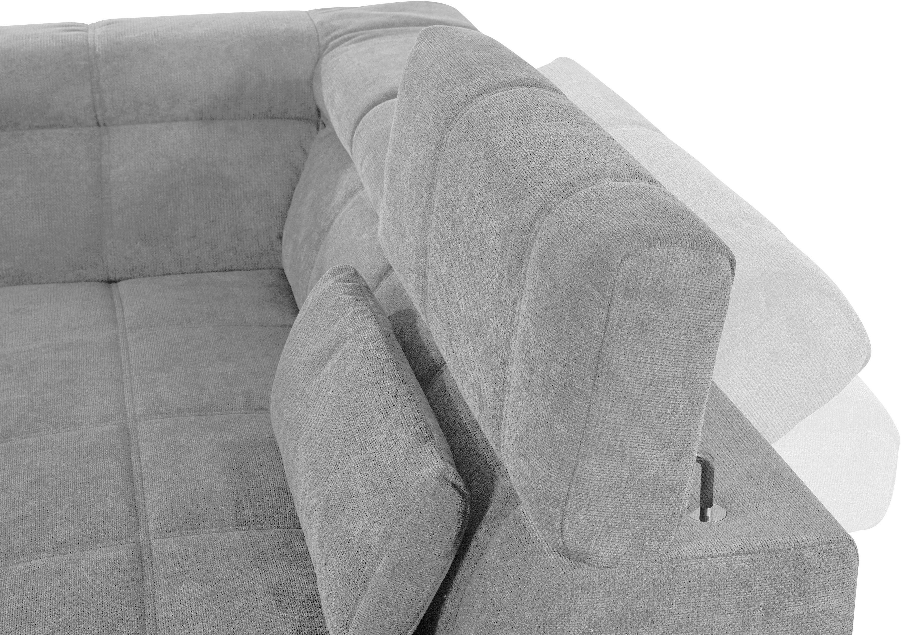 DOMO collection Zithoek Brandon, keuze met zitdiepteverstelling, inclusief lendensteun met hoofdsteunverstelling, optionele zitdiepteverstelling, u-vorm