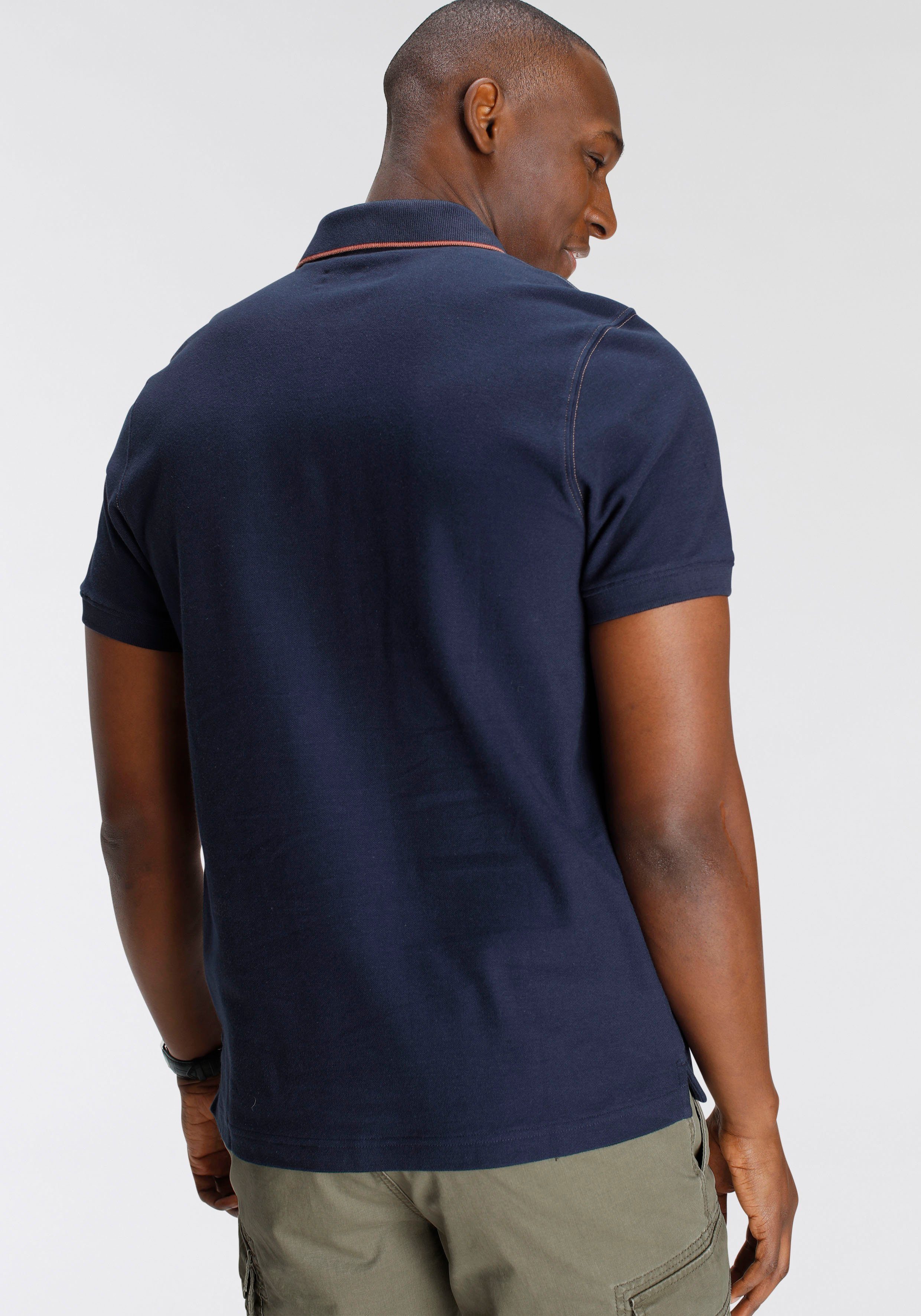 DELMAO Poloshirt Korte mouwen, met ribgebreide manchetten, polokraag